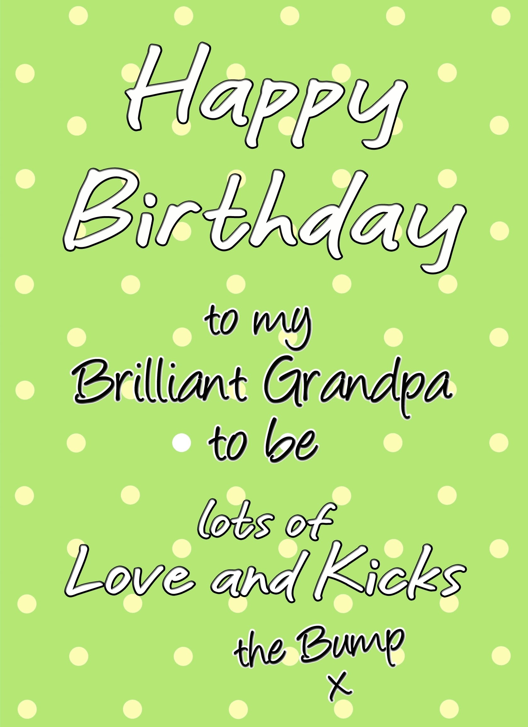 From The Bump Pregnancy Birthday Card (Grandpa, Green)