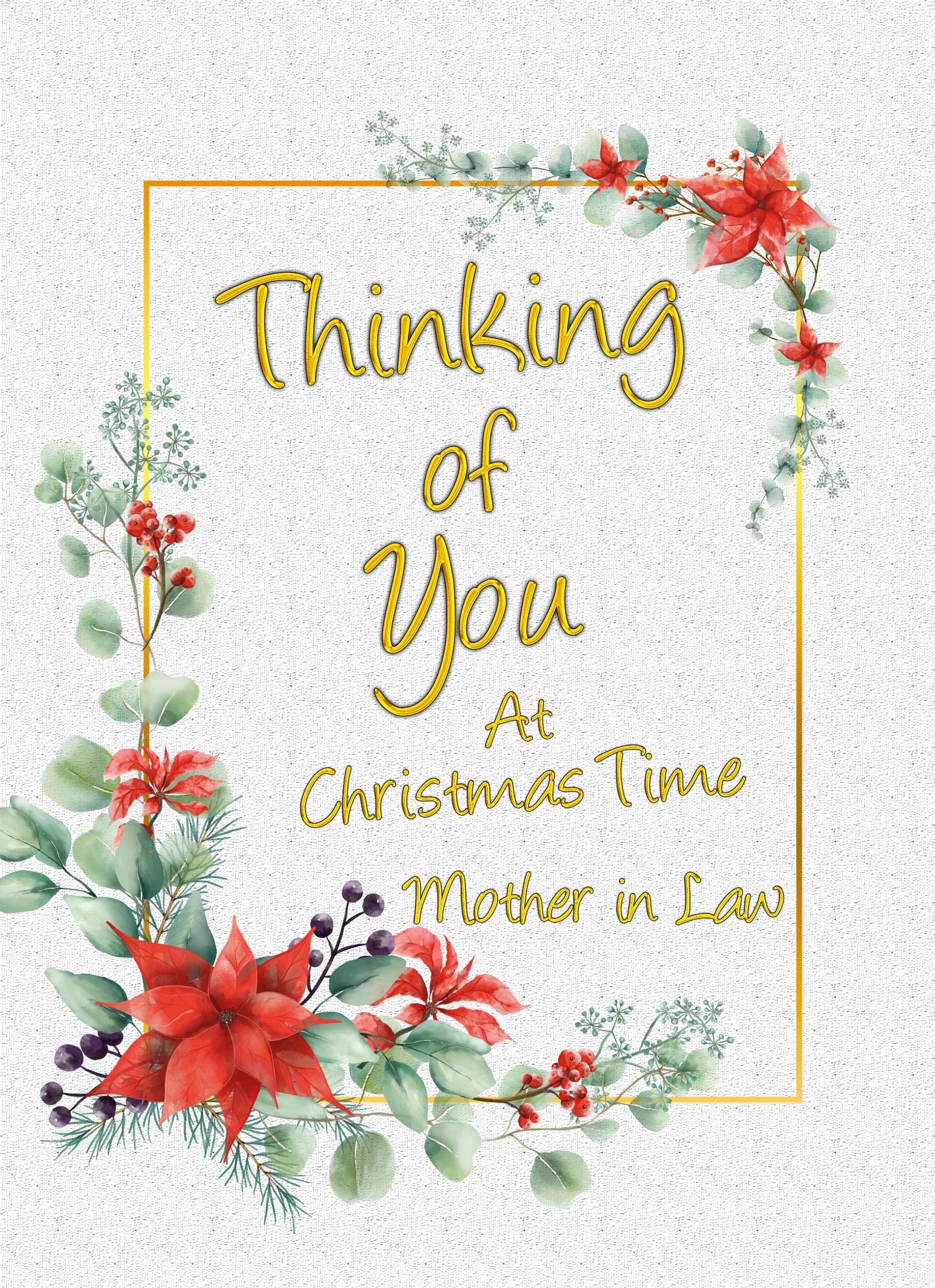 Thinking of You at Christmas Card For Mother in Law