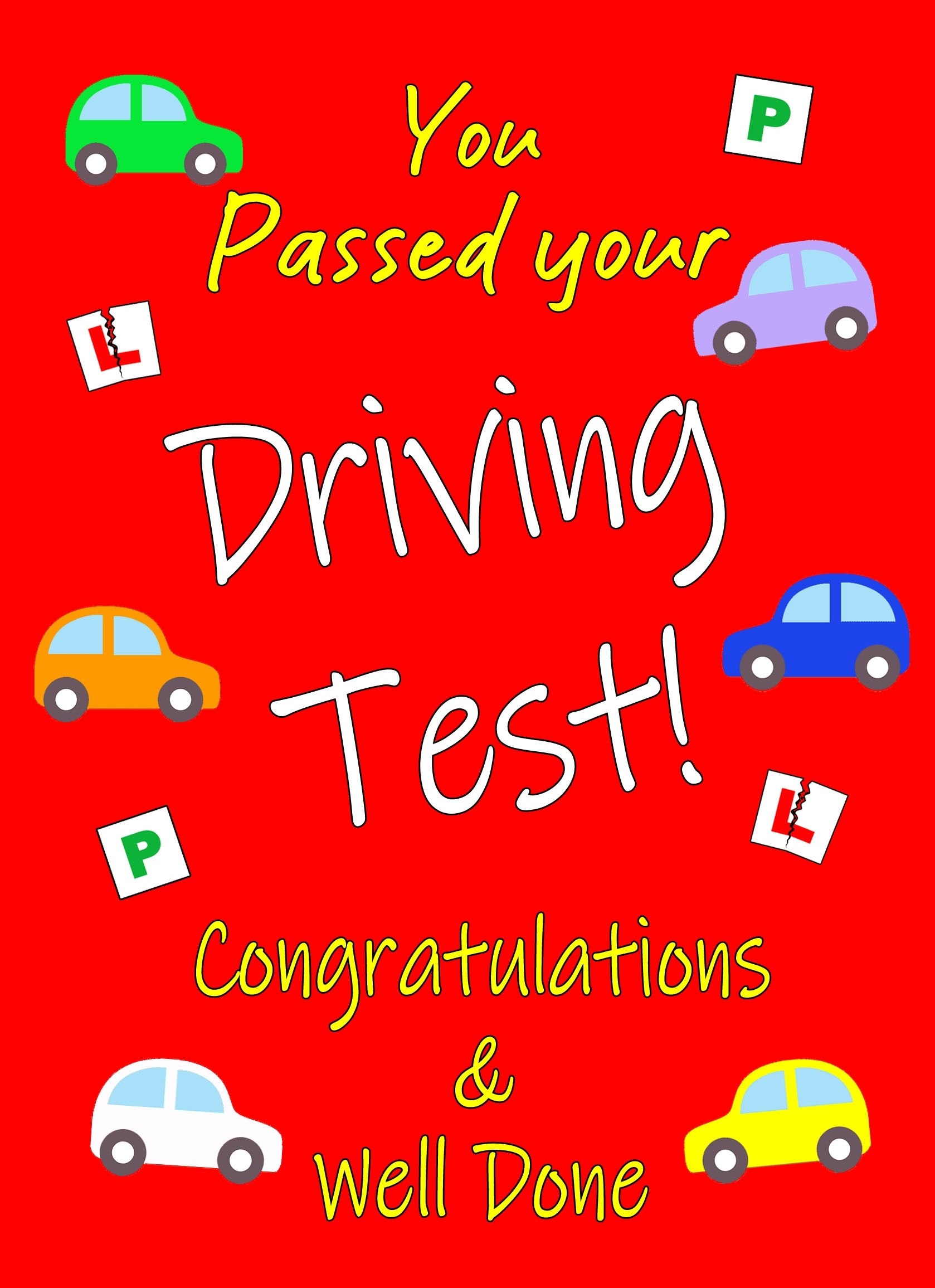 Passed Your Driving Test Card (Congratulations, Red)