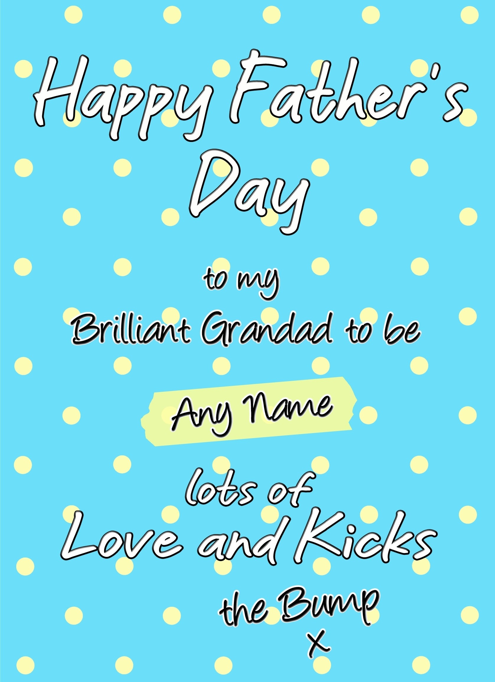 Personalised From The Bump Pregnancy Fathers Day Card (Grandad, Dots)