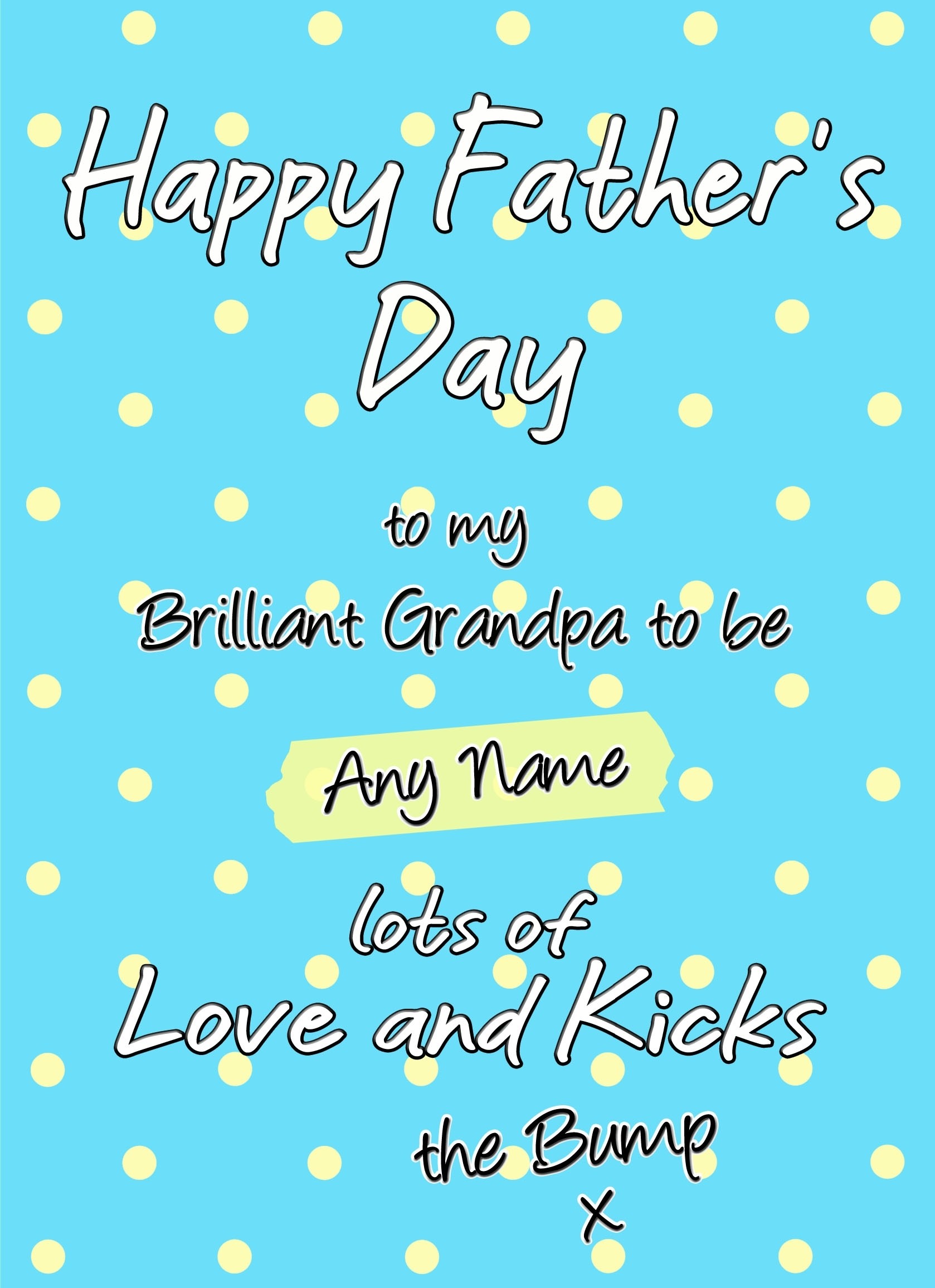 Personalised From The Bump Pregnancy Fathers Day Card (Grandpa, Dots)