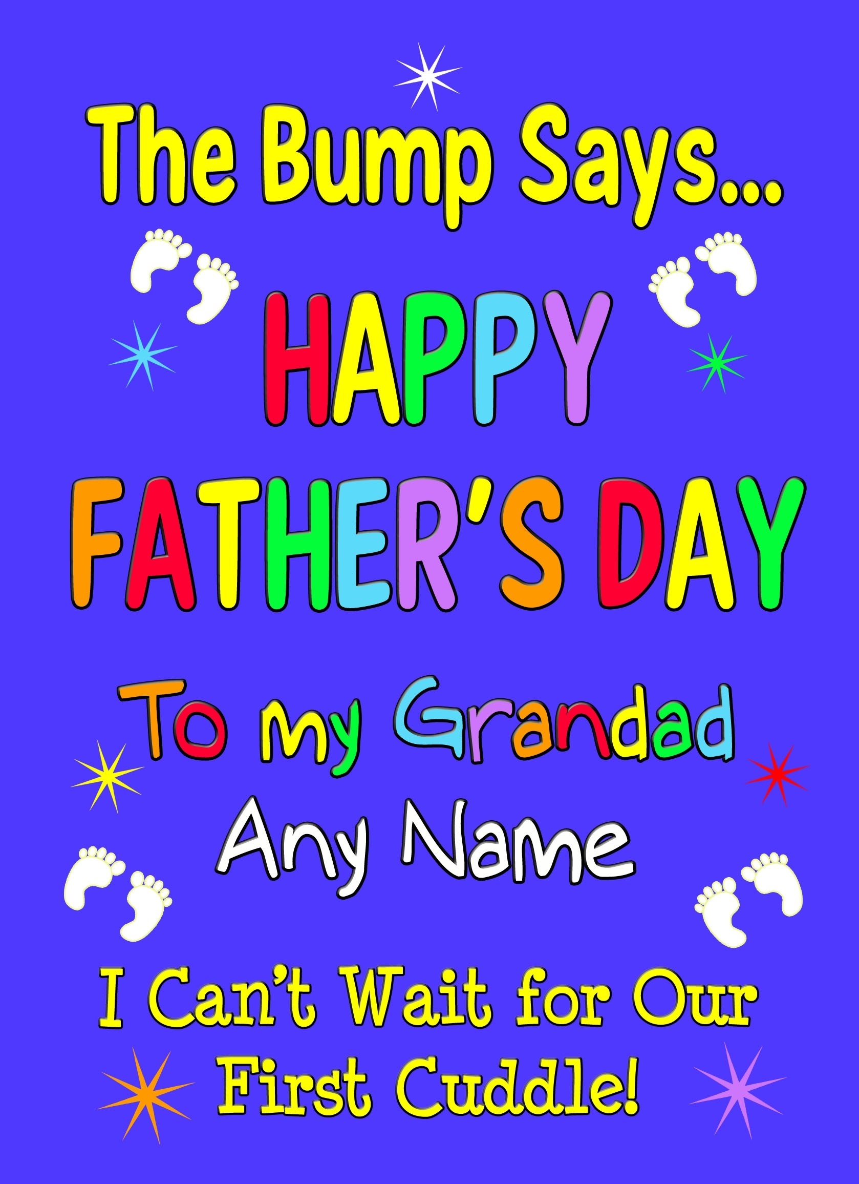 Personalised From The Bump Pregnancy Fathers Day Card (Grandad, Blue)