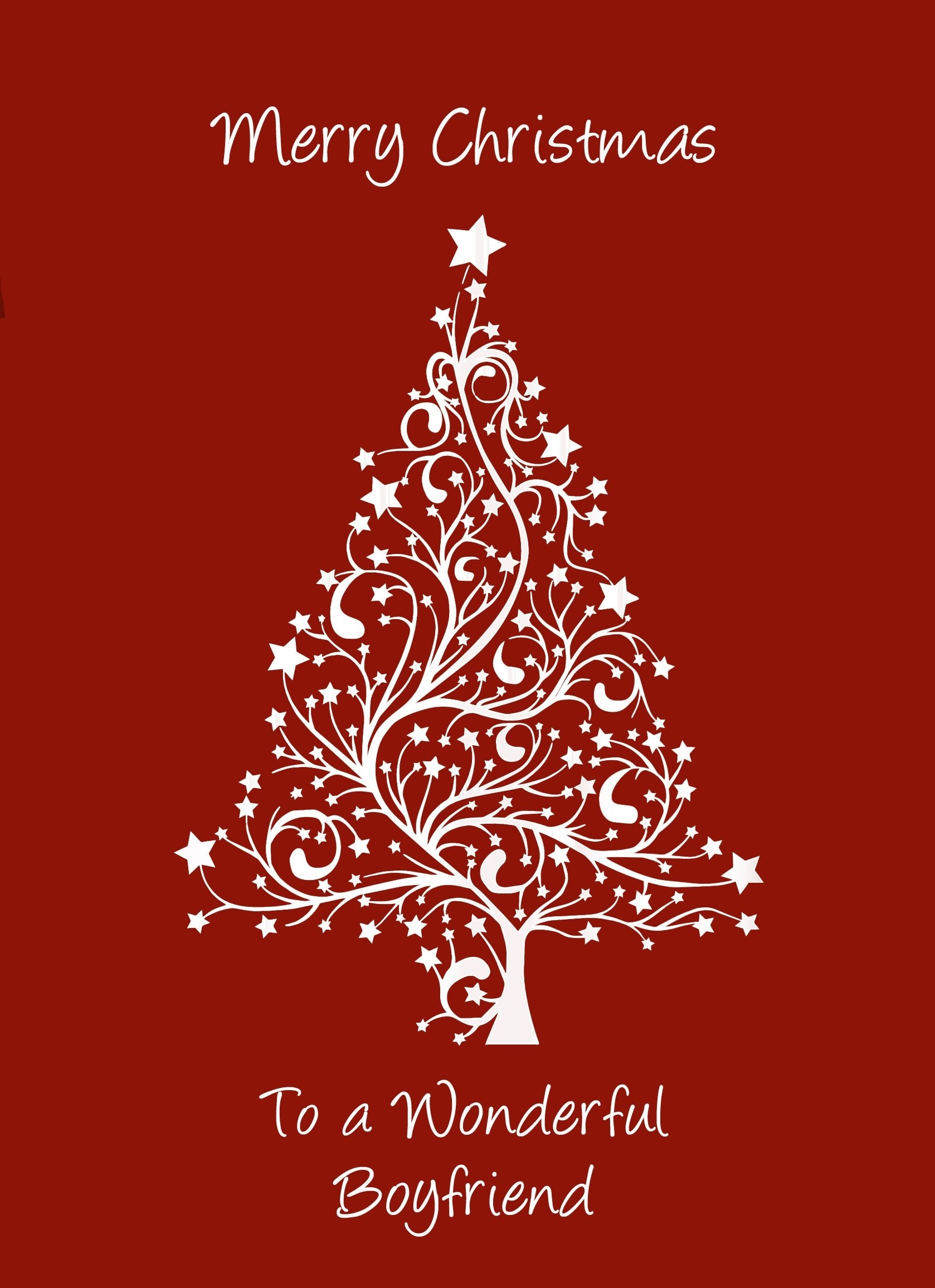 Christmas Card For Boyfriend (White Tree)