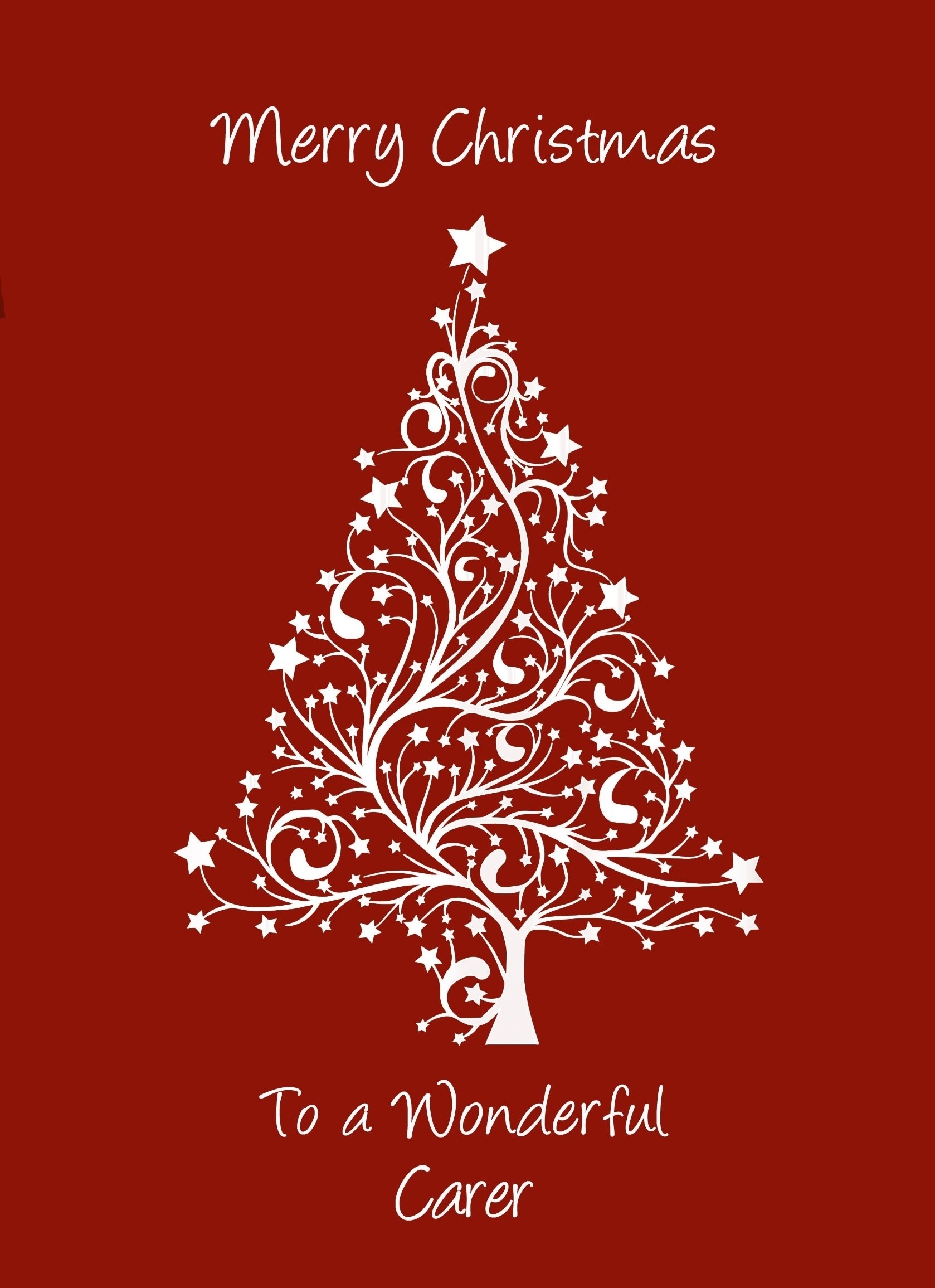 Christmas Card For Carer (White Tree)