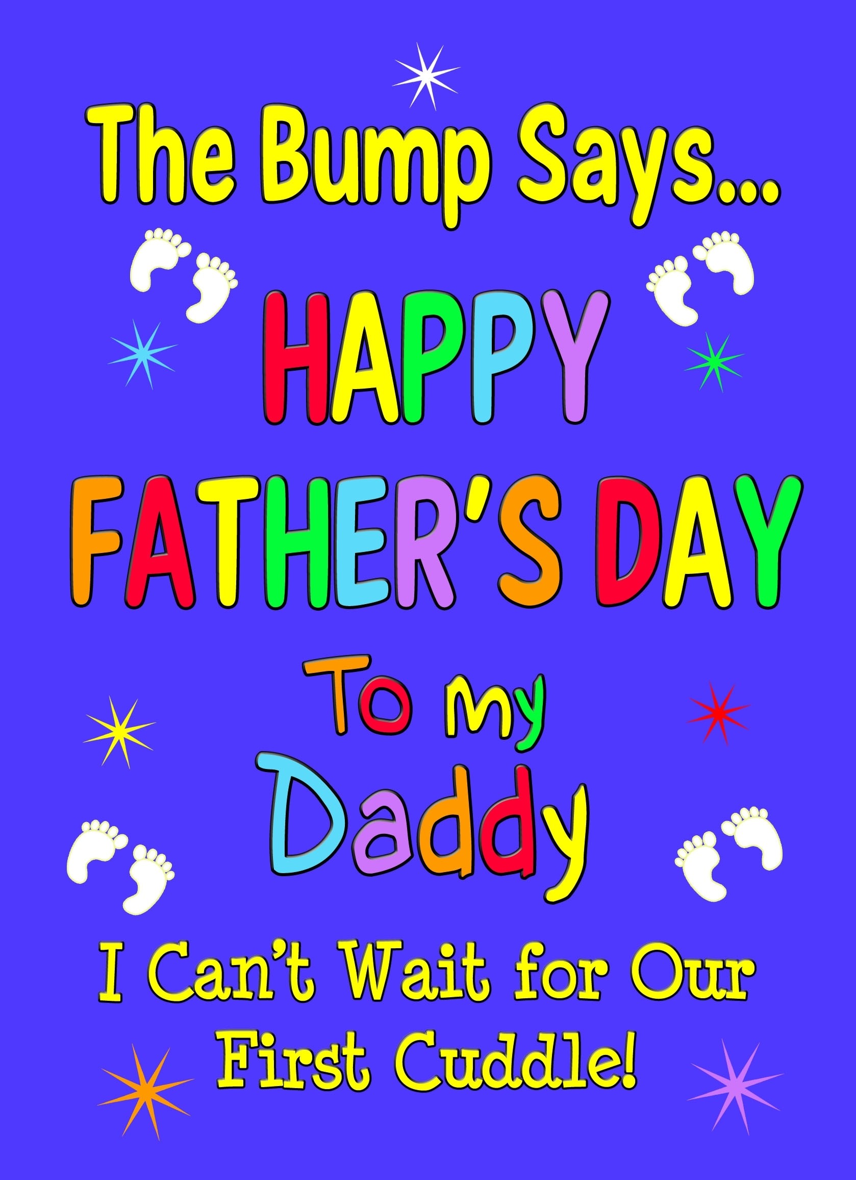 From The Bump Pregnancy Fathers Day Card (Daddy, Blue)