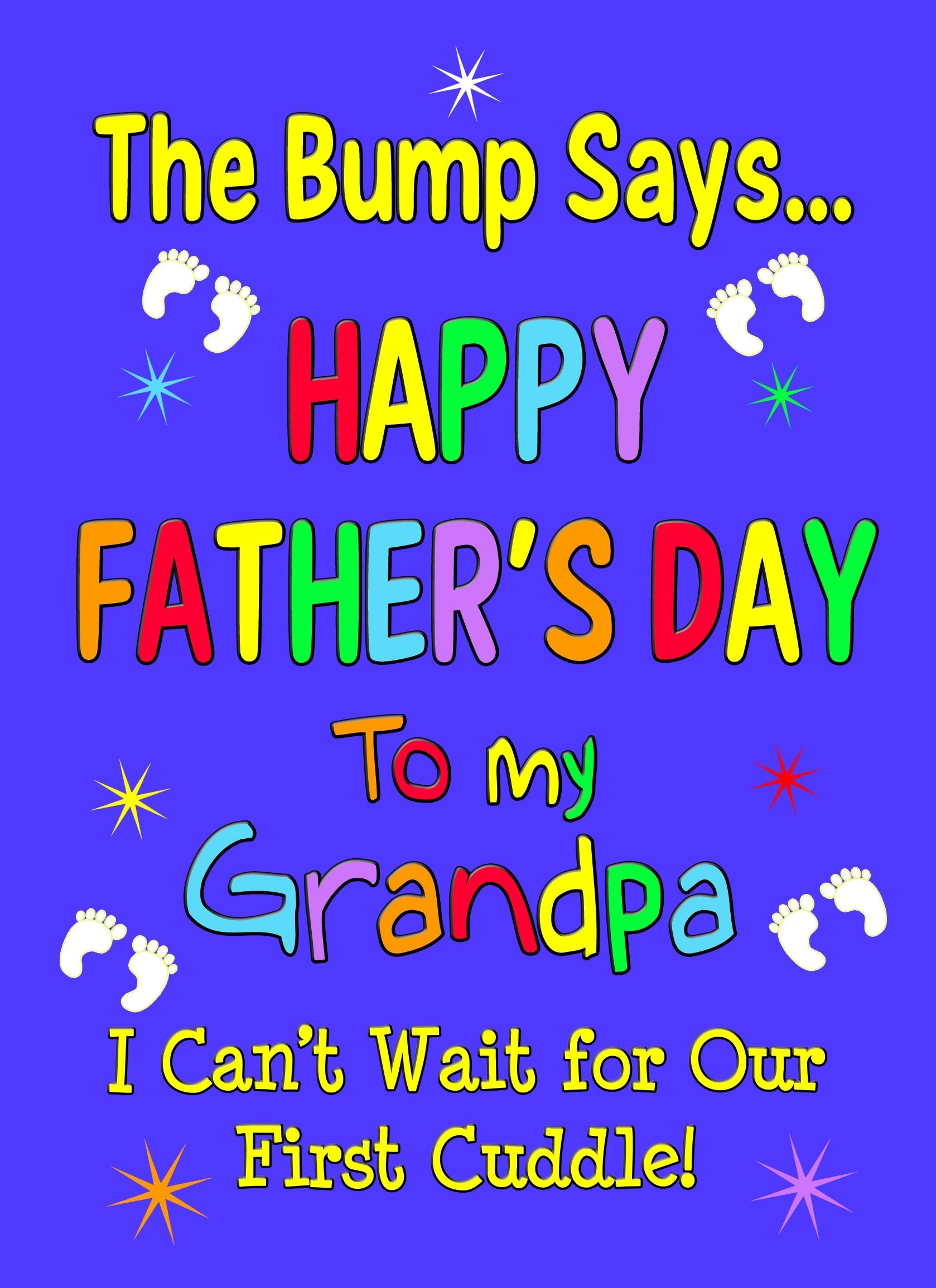 From The Bump Pregnancy Fathers Day Card (Grandpa, Blue)