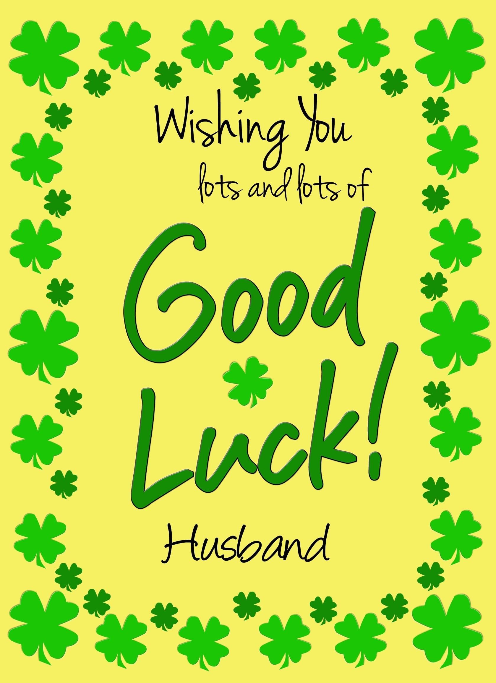 Good Luck Card for Husband (Yellow) 