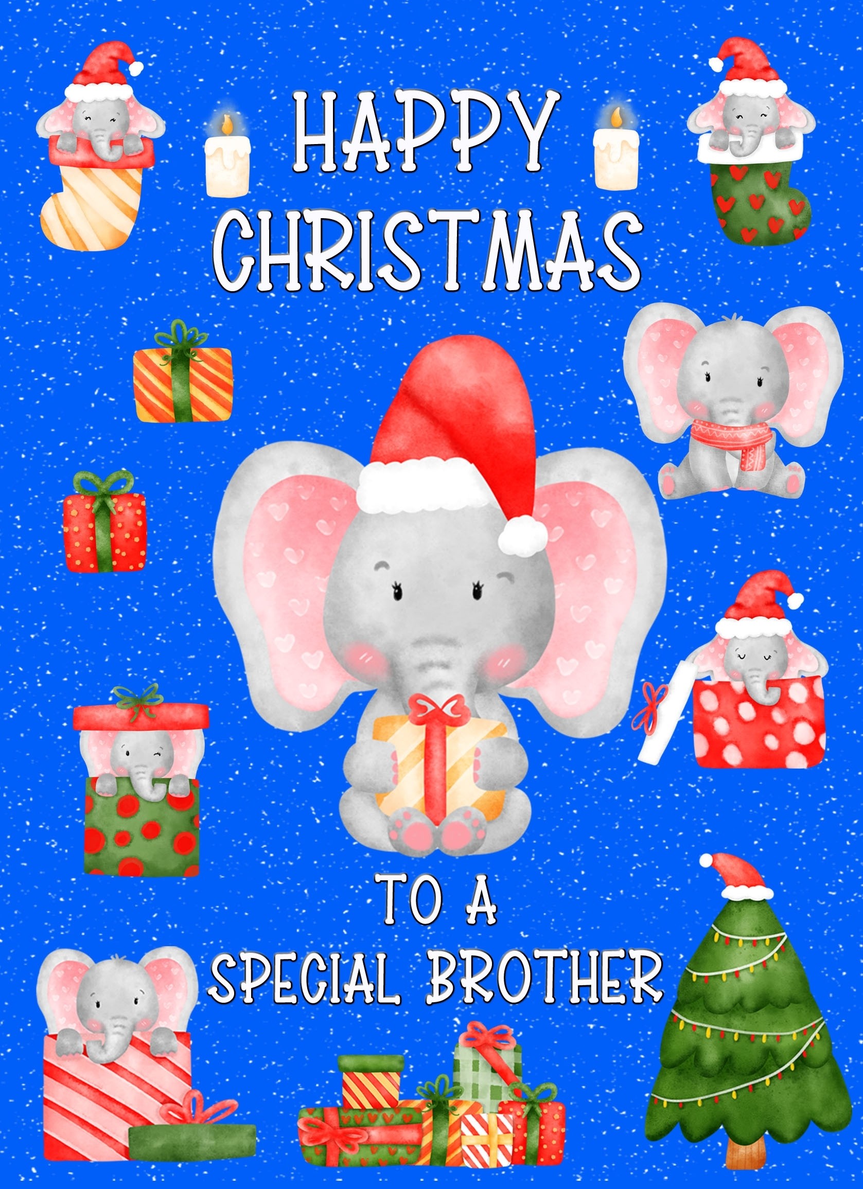 Christmas Card For Special Brother (Blue)