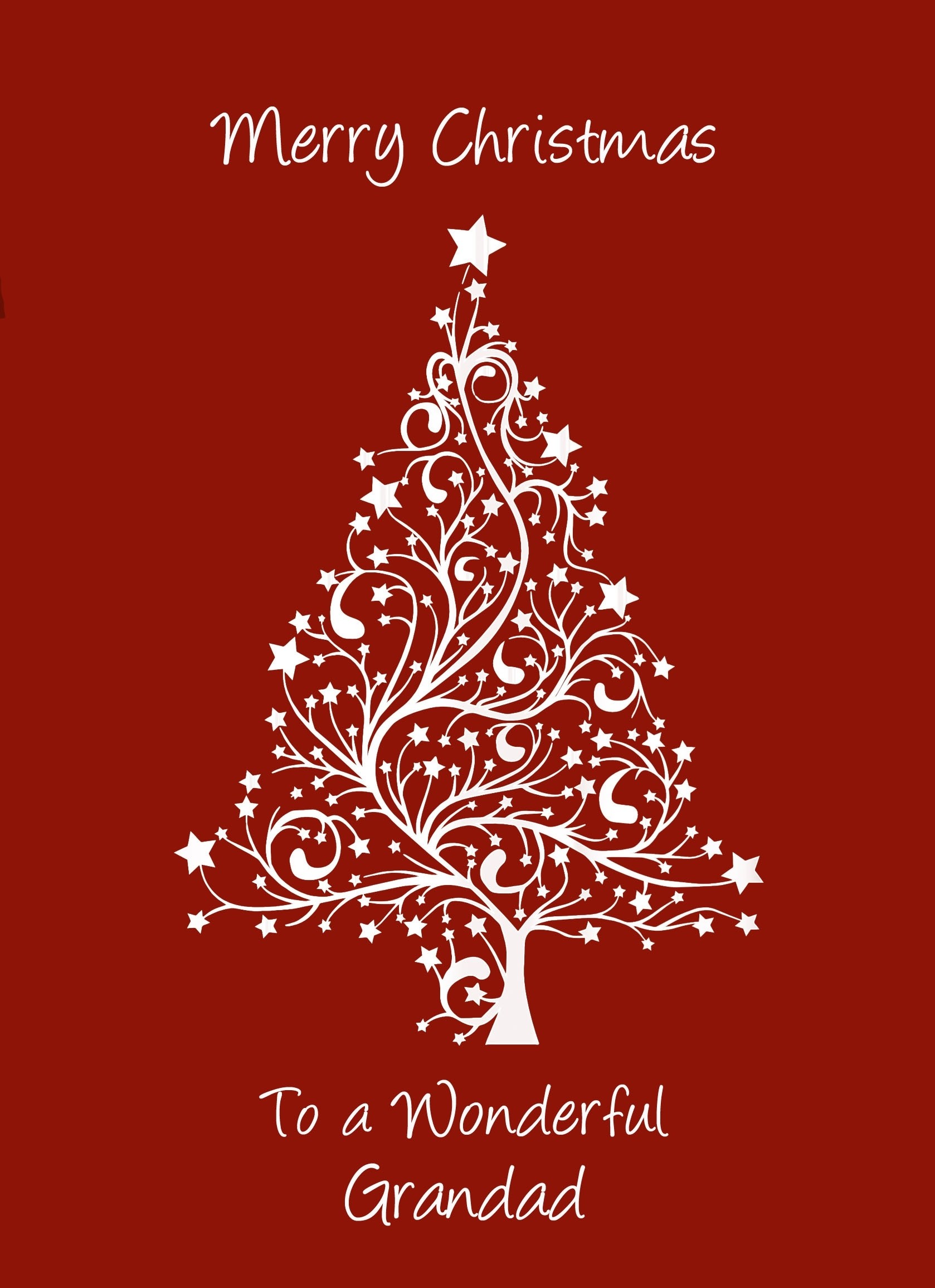 Christmas Card For Grandad (White Tree)