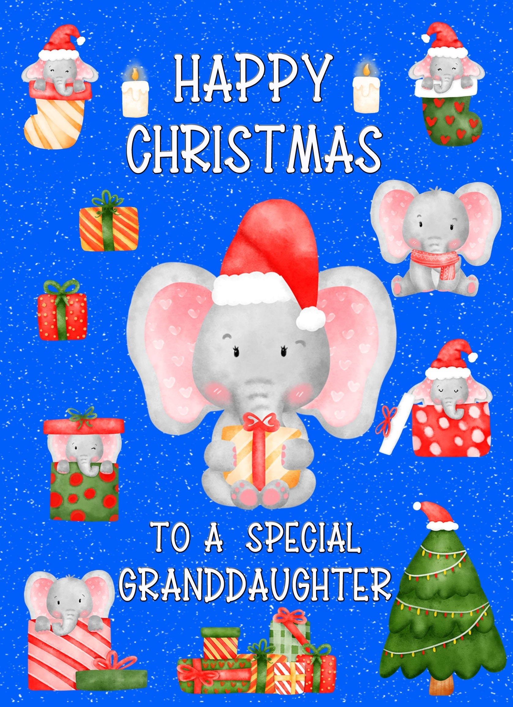 Christmas Card For Special Granddaughter (Blue)