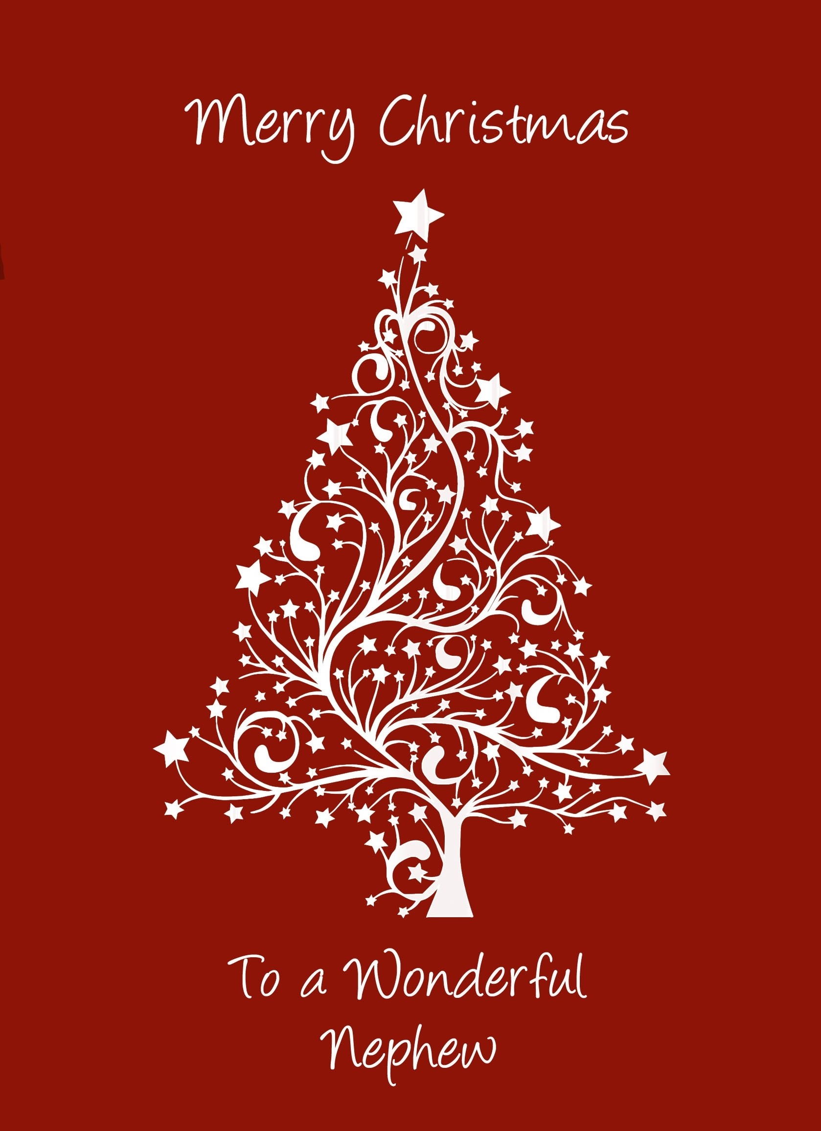 Christmas Card For Nephew (White Tree)