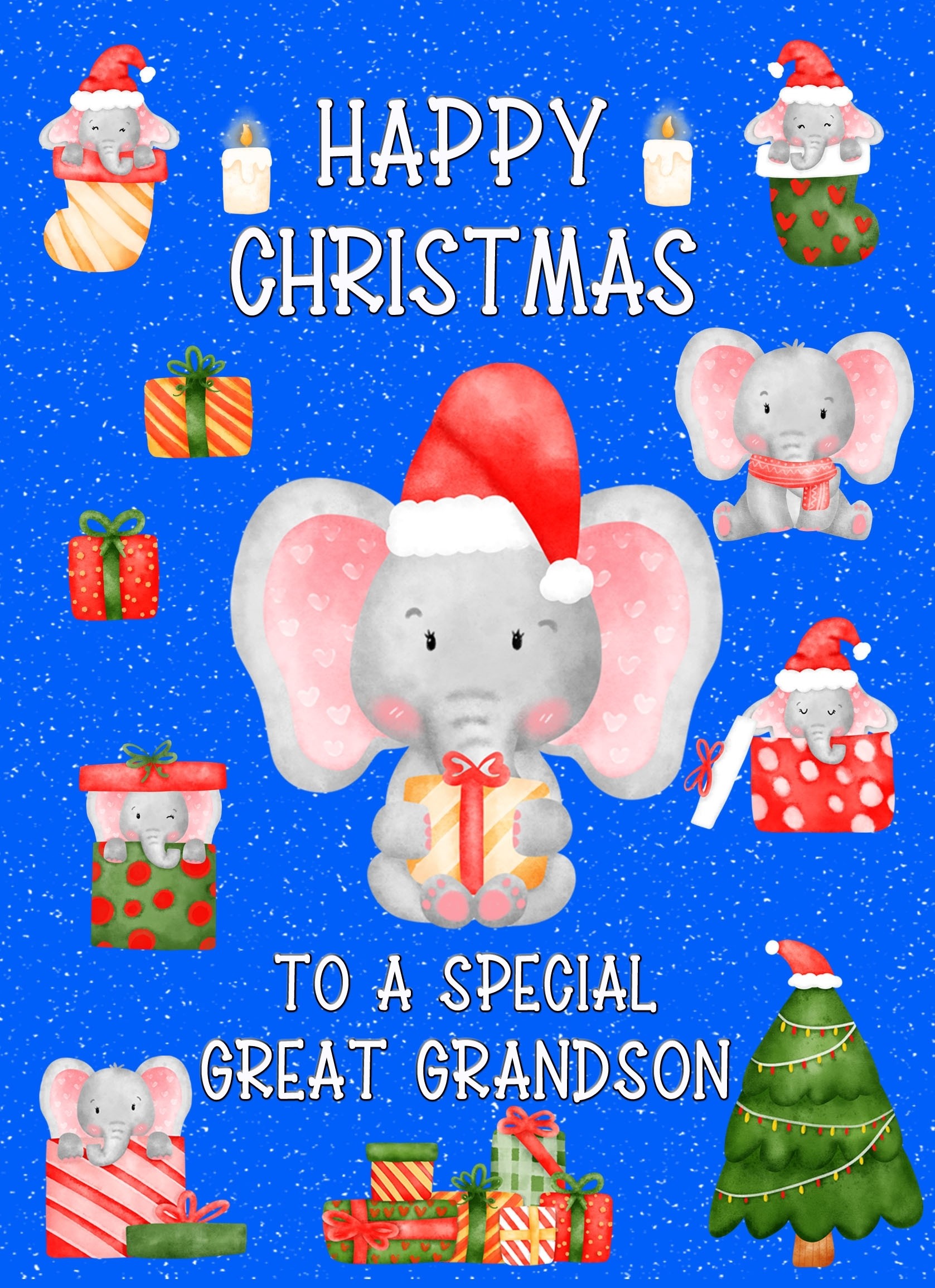 Christmas Card For Special Great Grandson (Blue)