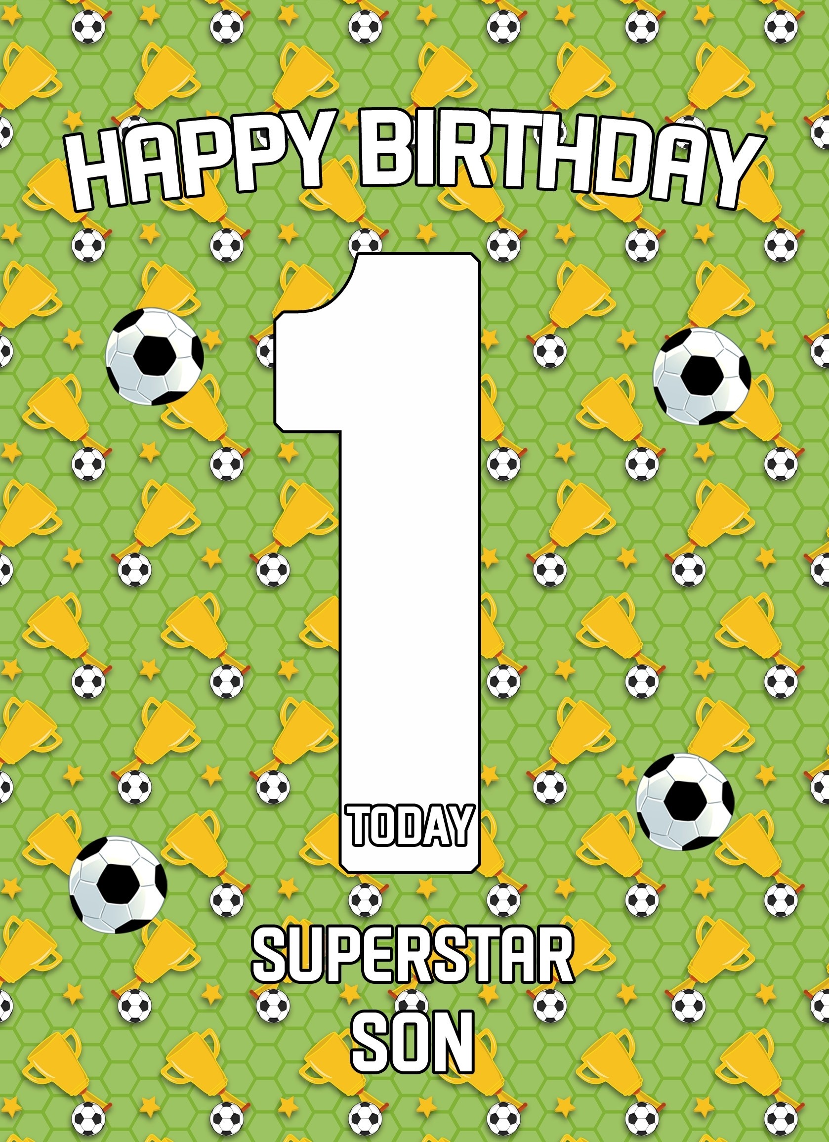 1st Birthday Football Card for Son