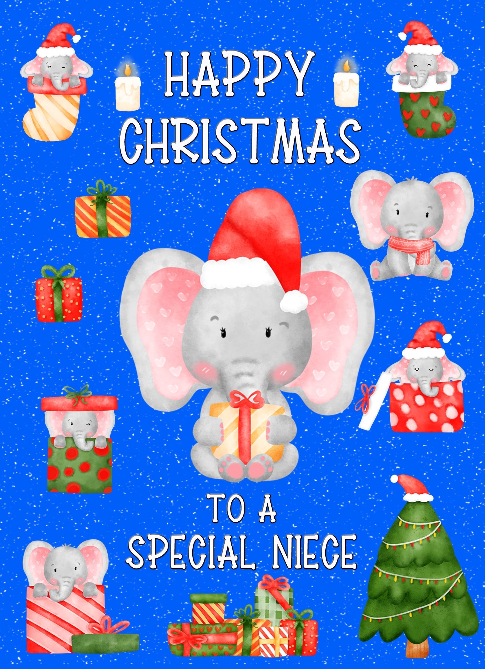 Christmas Card For Special Niece (Blue)