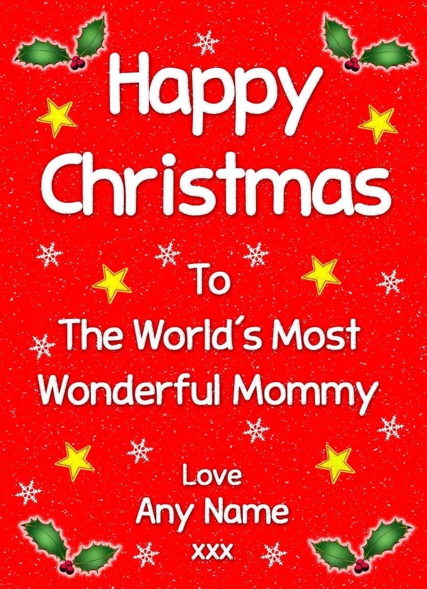 Personalised 'Mommy' Christmas Greeting Card