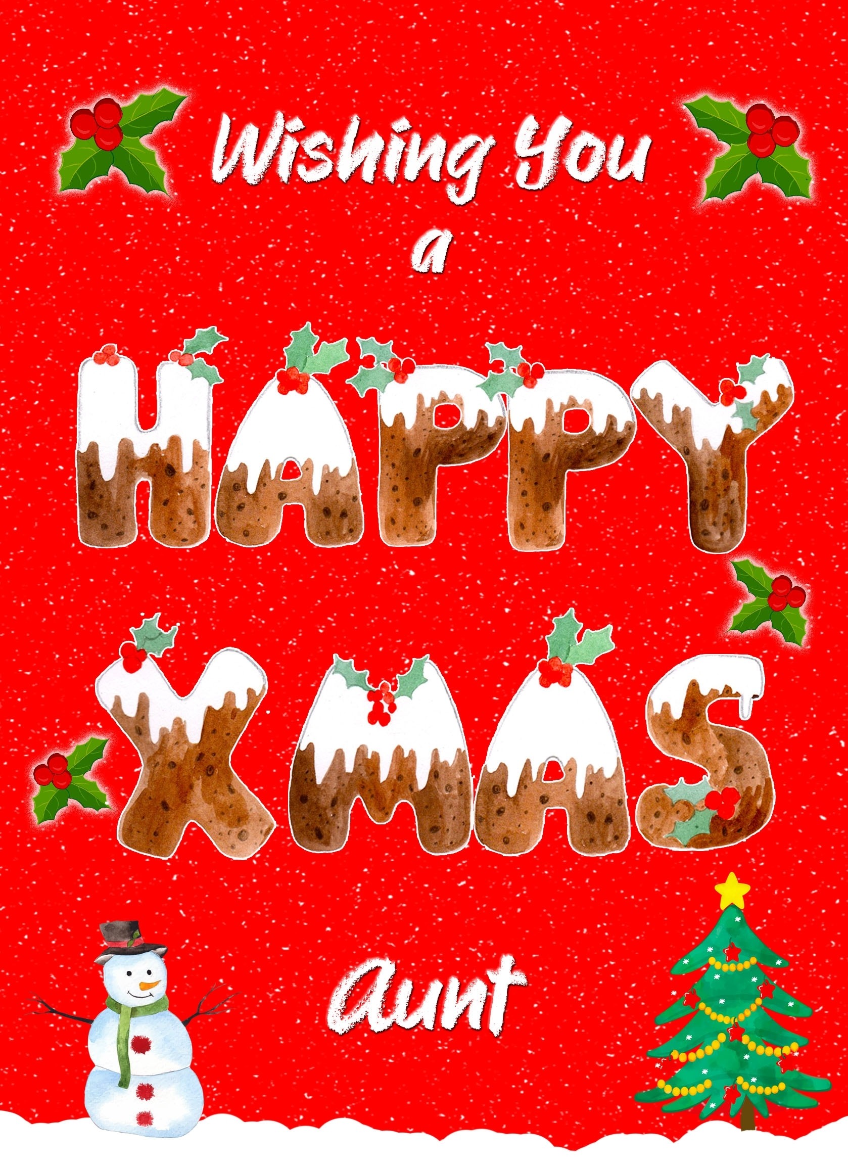 Happy Xmas Christmas Card For Aunt