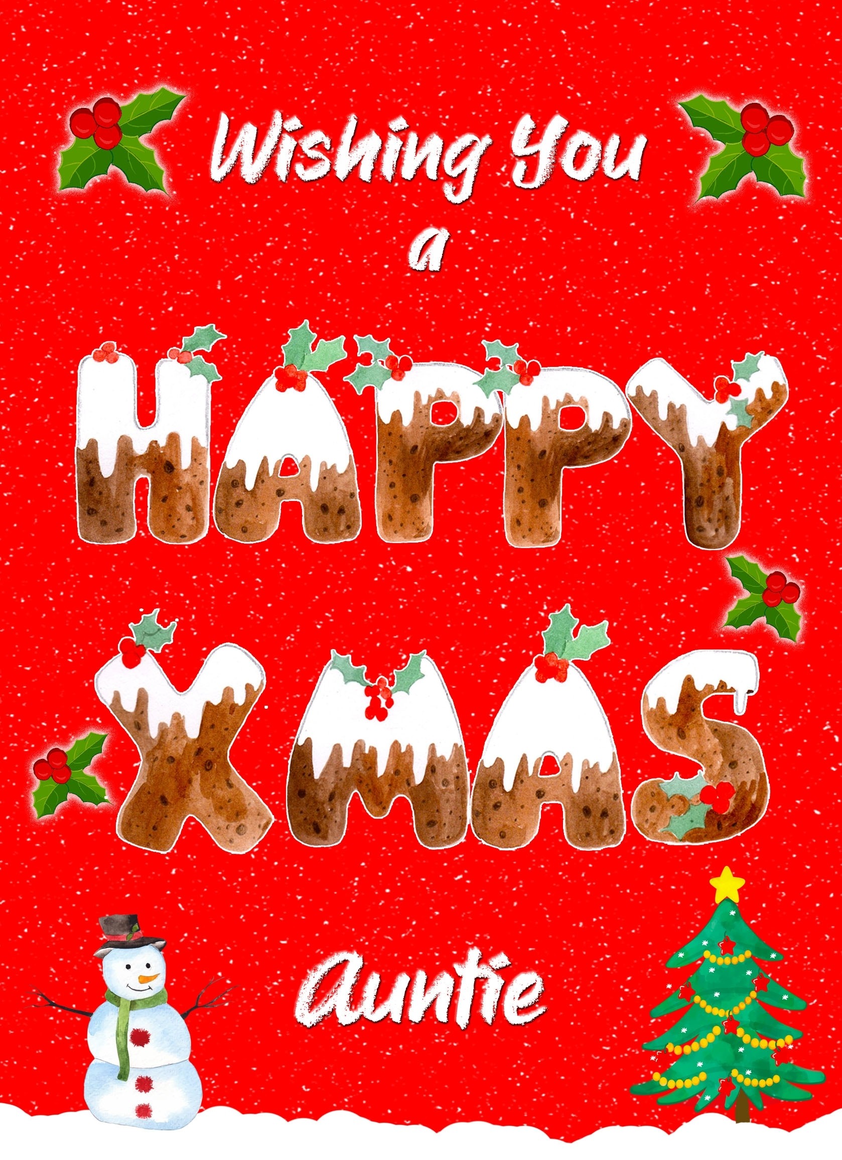 Happy Xmas Christmas Card For Auntie