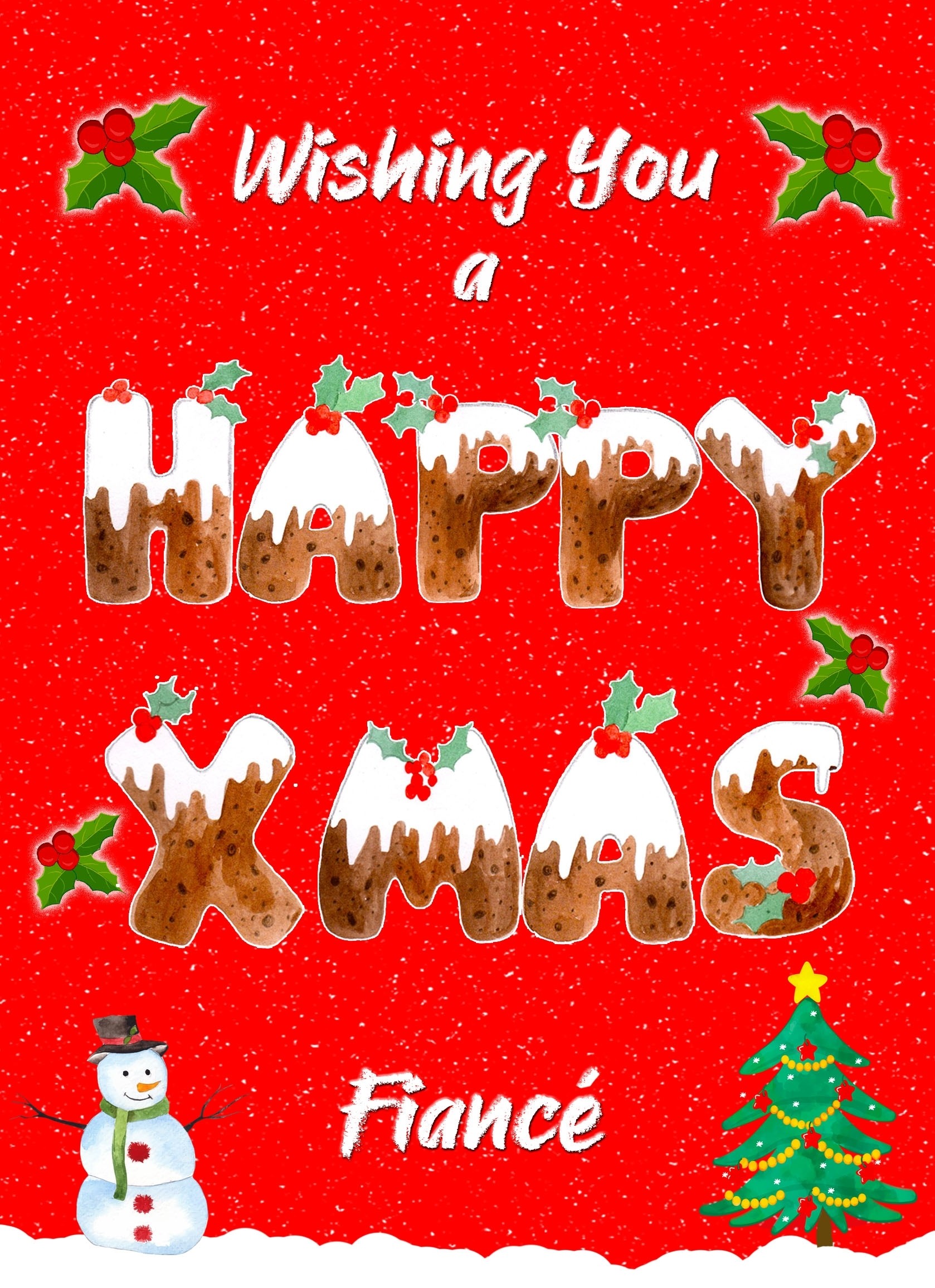 Happy Xmas Christmas Card For Fiance