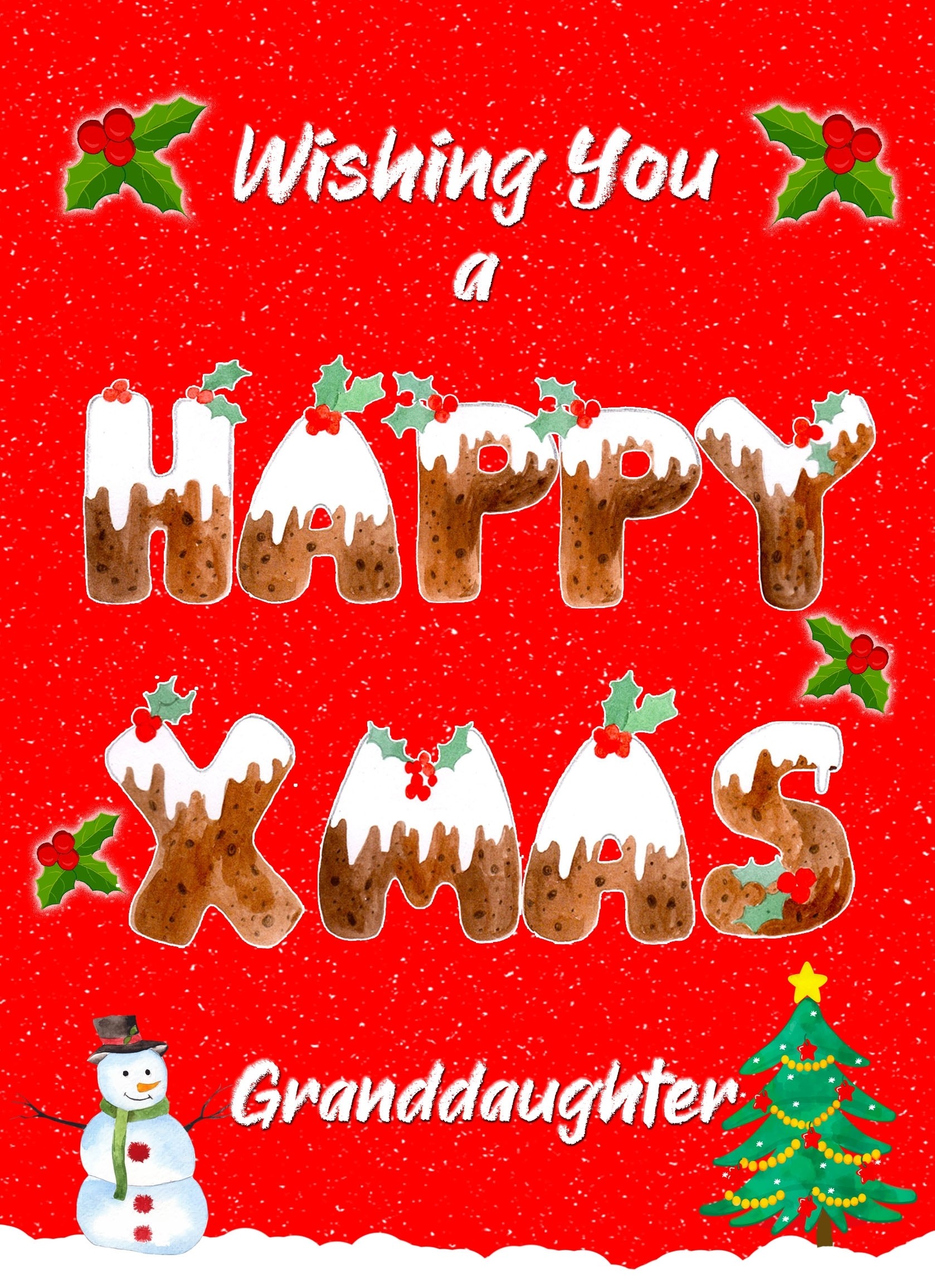 Happy Xmas Christmas Card For Granddaughter