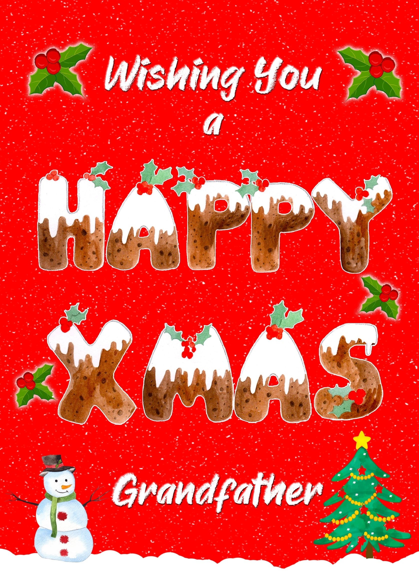 Happy Xmas Christmas Card For Grandfather