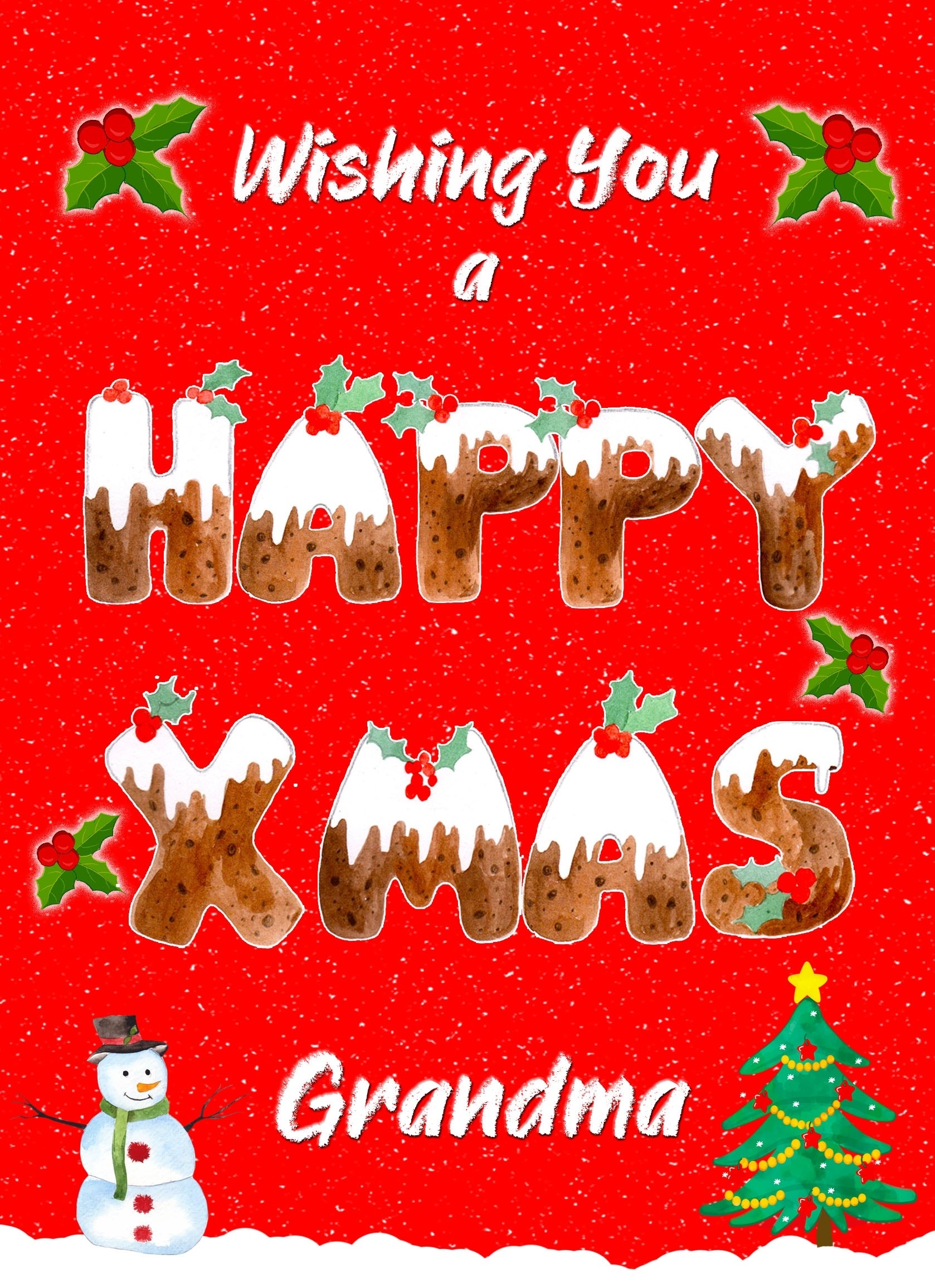 Happy Xmas Christmas Card For Grandma