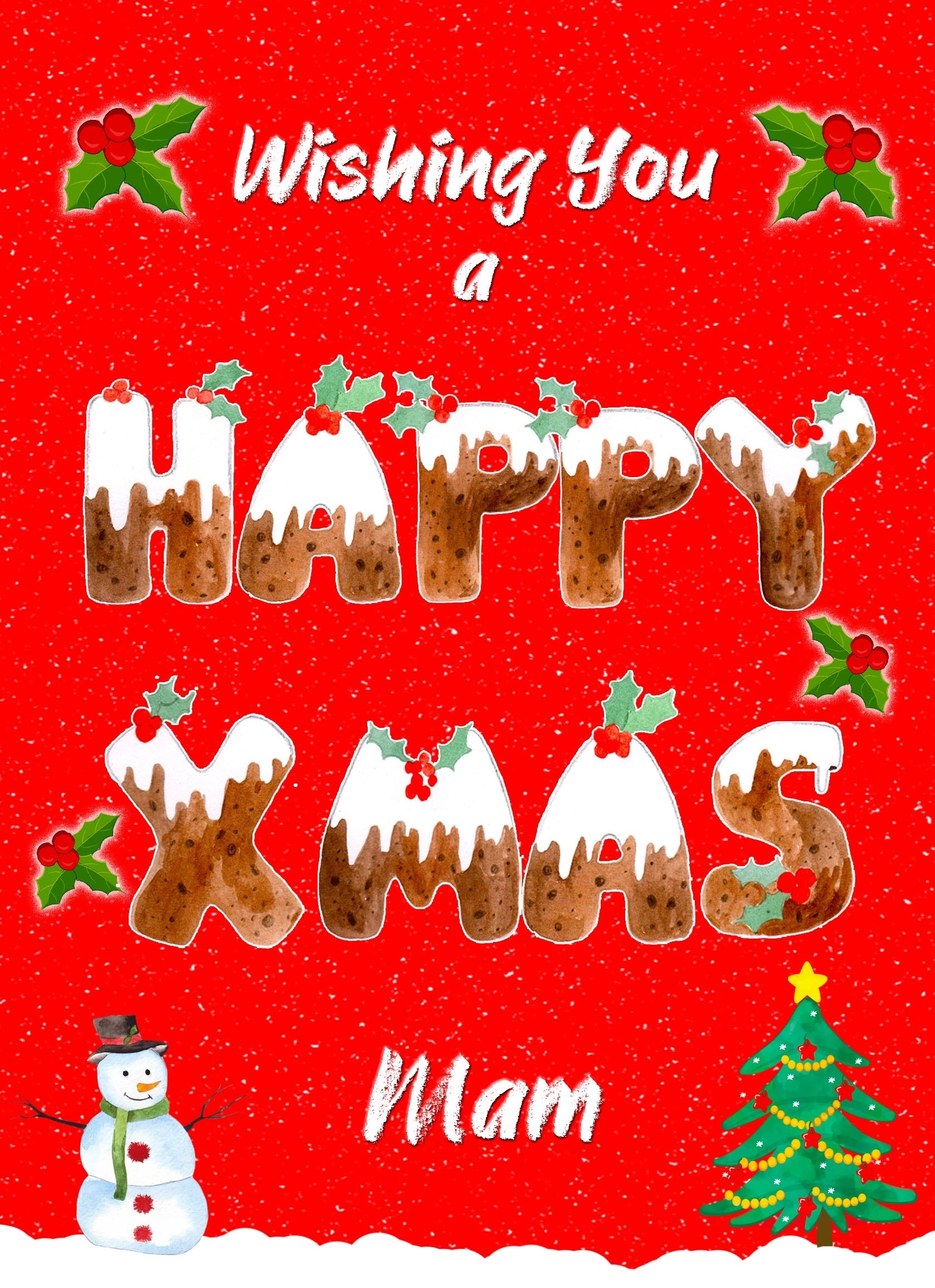Happy Xmas Christmas Card For Mam