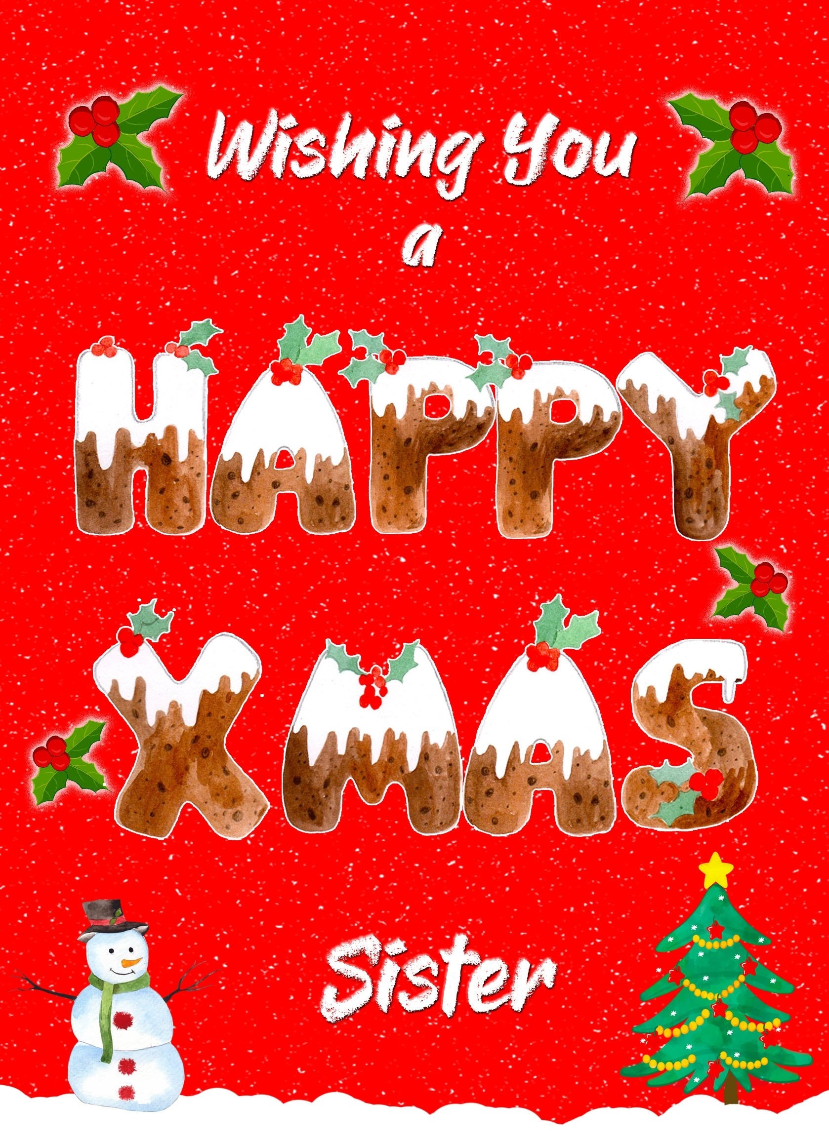 Happy Xmas Christmas Card For Sister