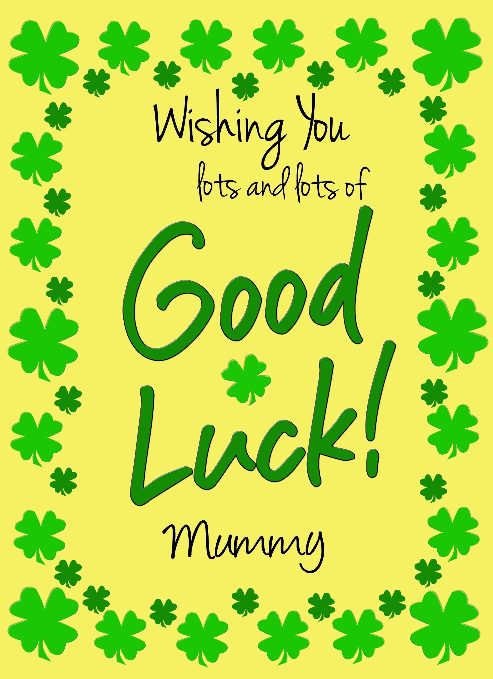 Good Luck Card for Mummy (Yellow) 