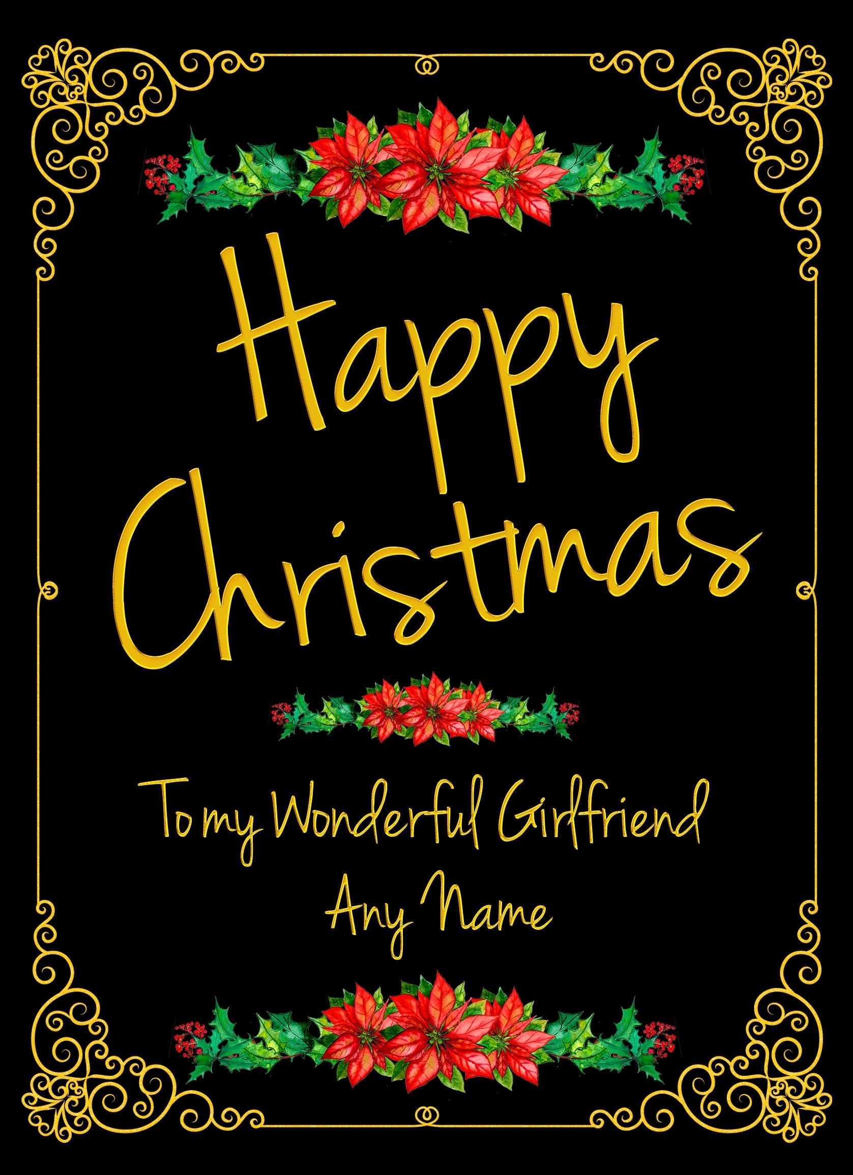 Personalised Christmas Card For Girlfriend (Wonderful)