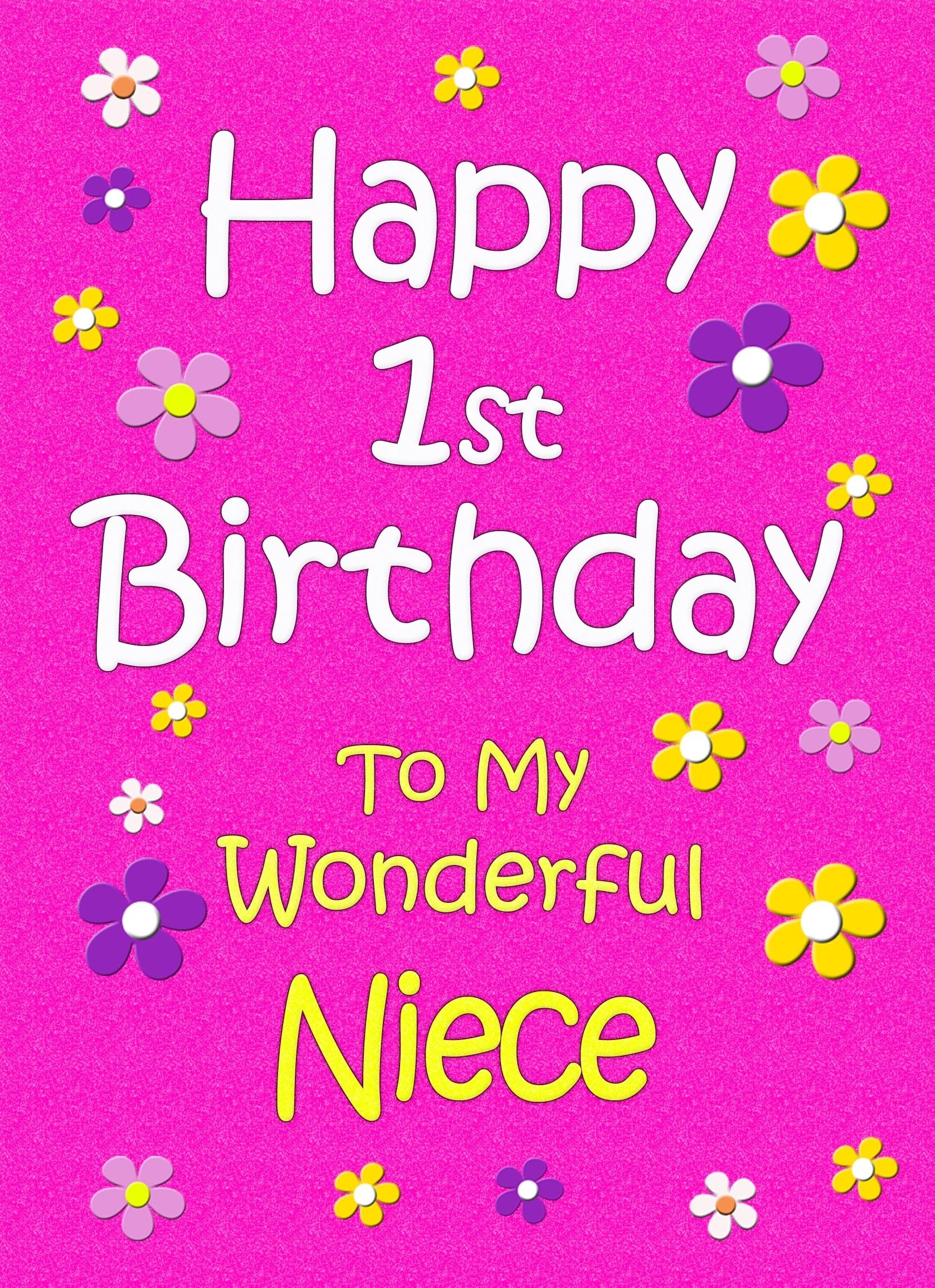 Niece 1st Birthday Card (Pink)