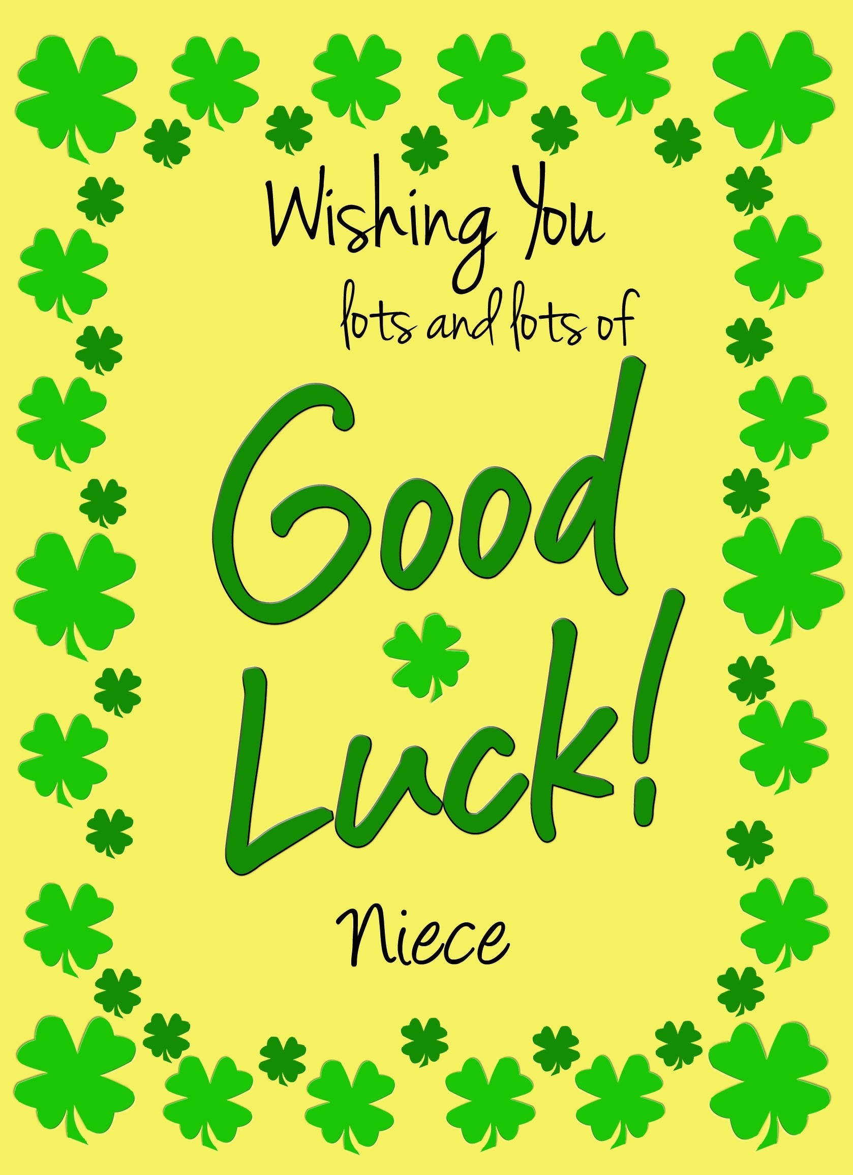 Good Luck Card for Niece (Yellow) 