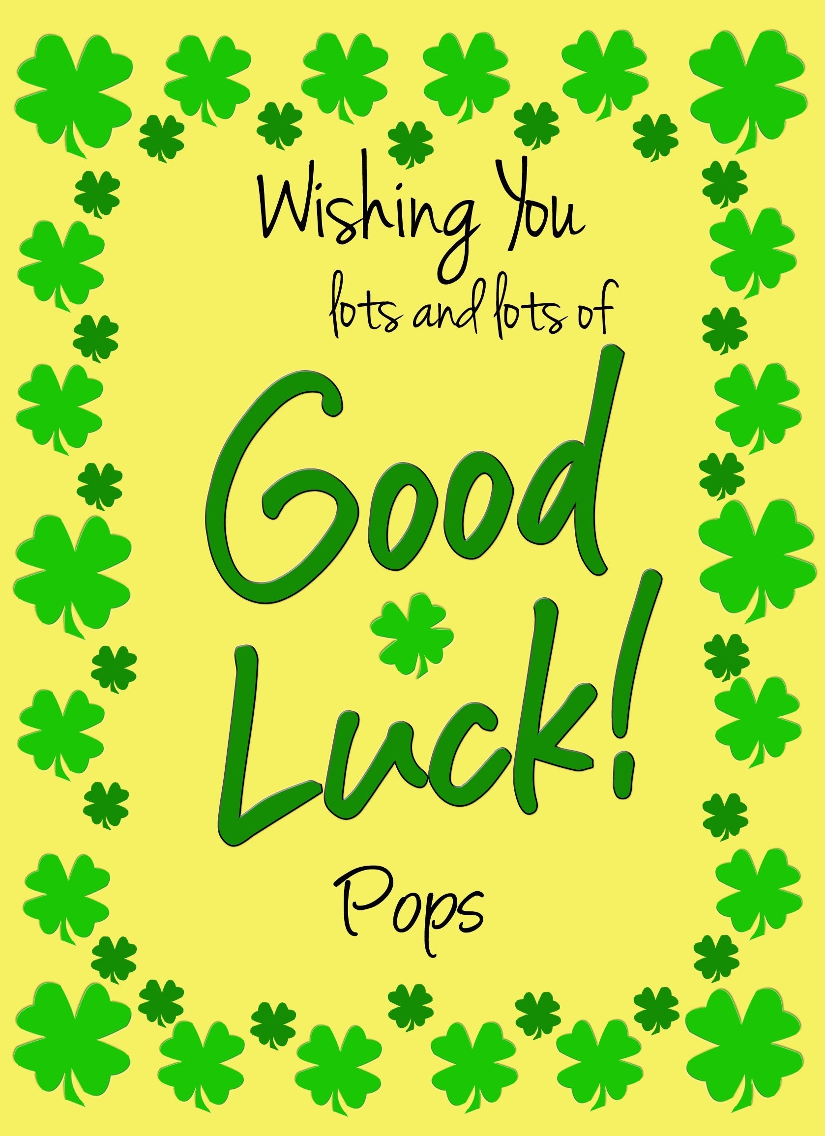 Good Luck Card for Pops (Yellow) 
