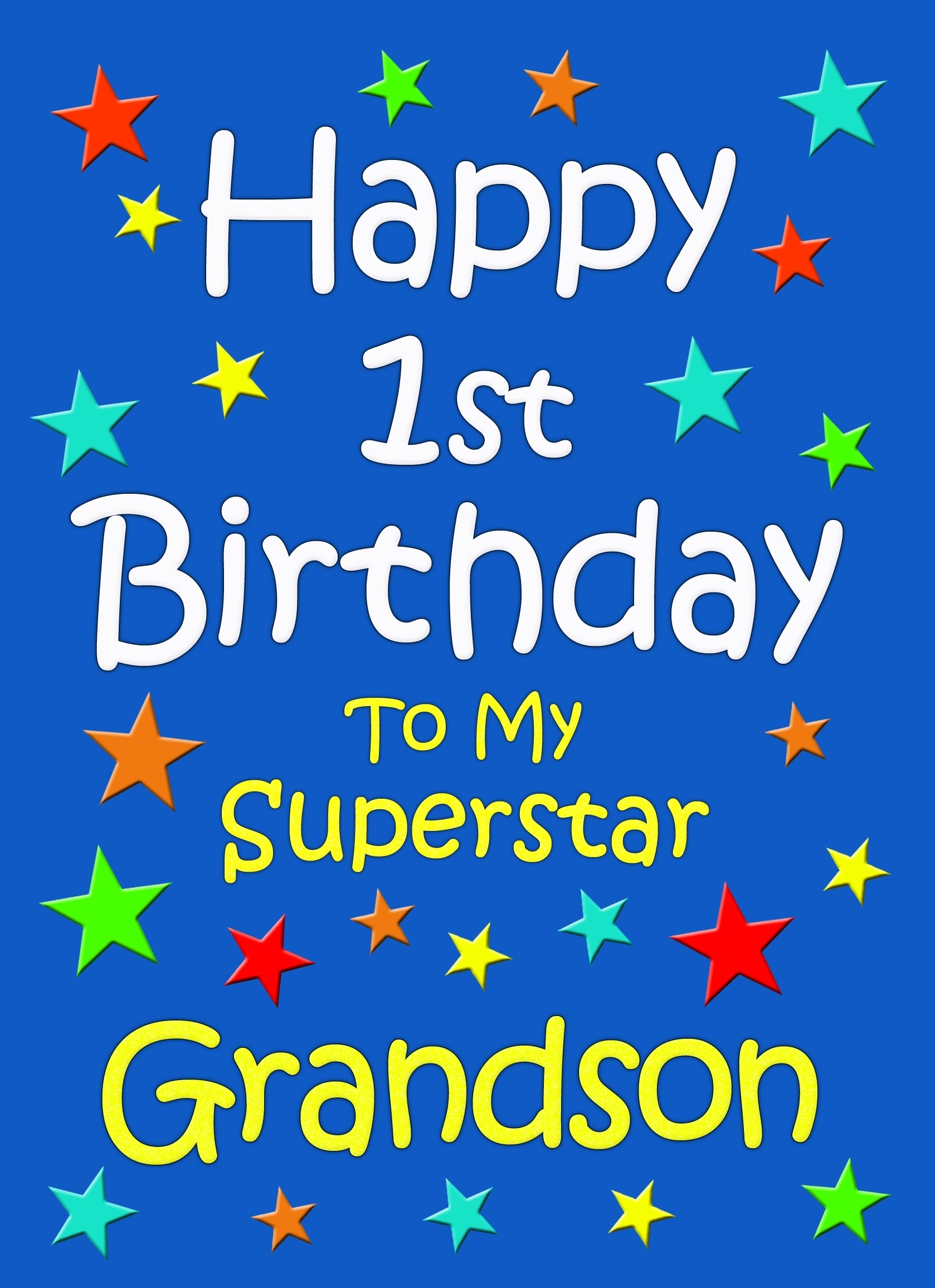 Grandson 1st Birthday Card (Blue)