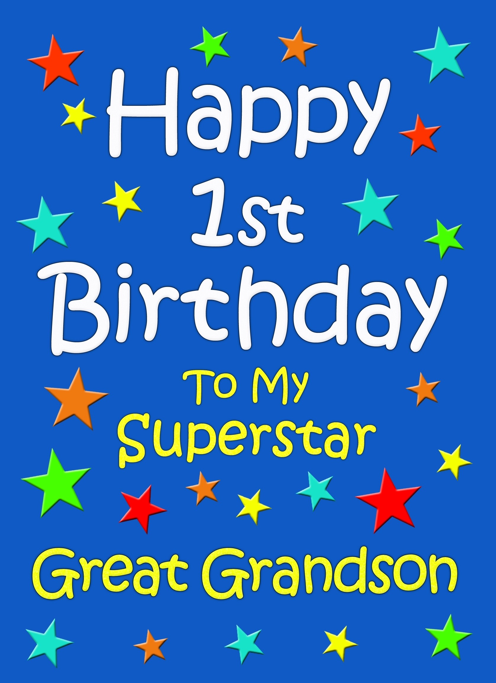 Great Grandson 1st Birthday Card (Blue)