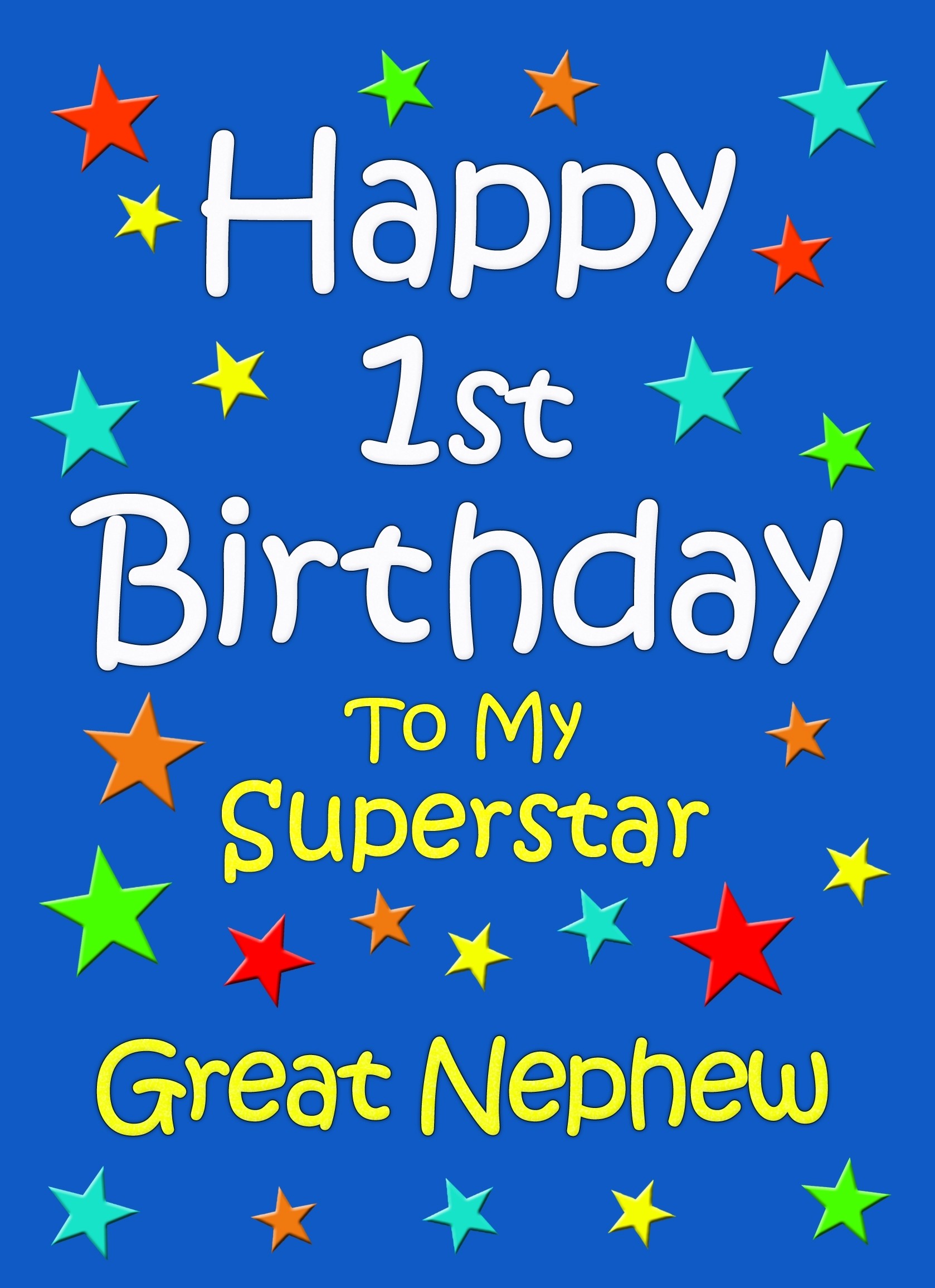 Great Nephew 1st Birthday Card (Blue)