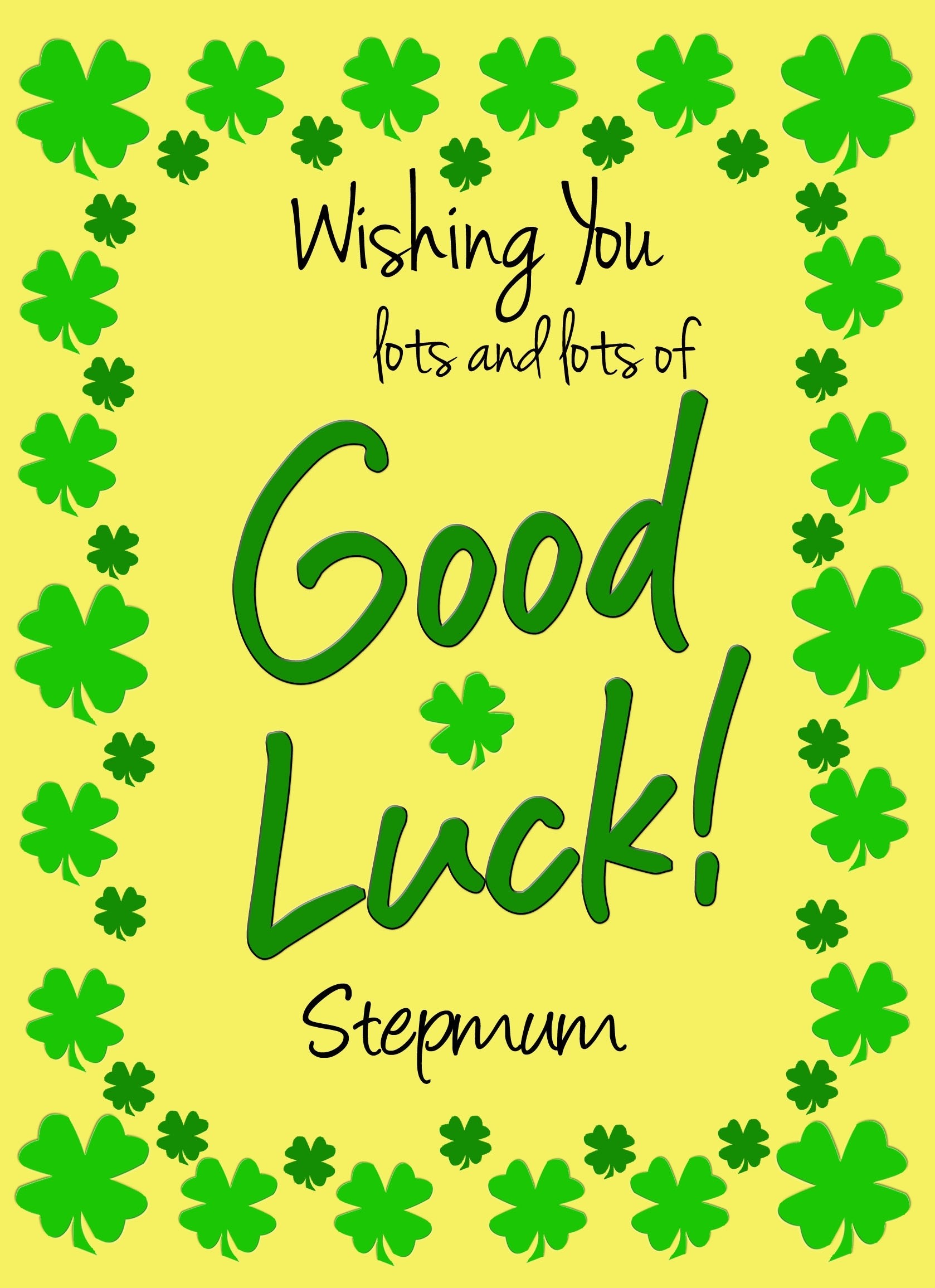 Good Luck Card for Stepmum (Yellow) 