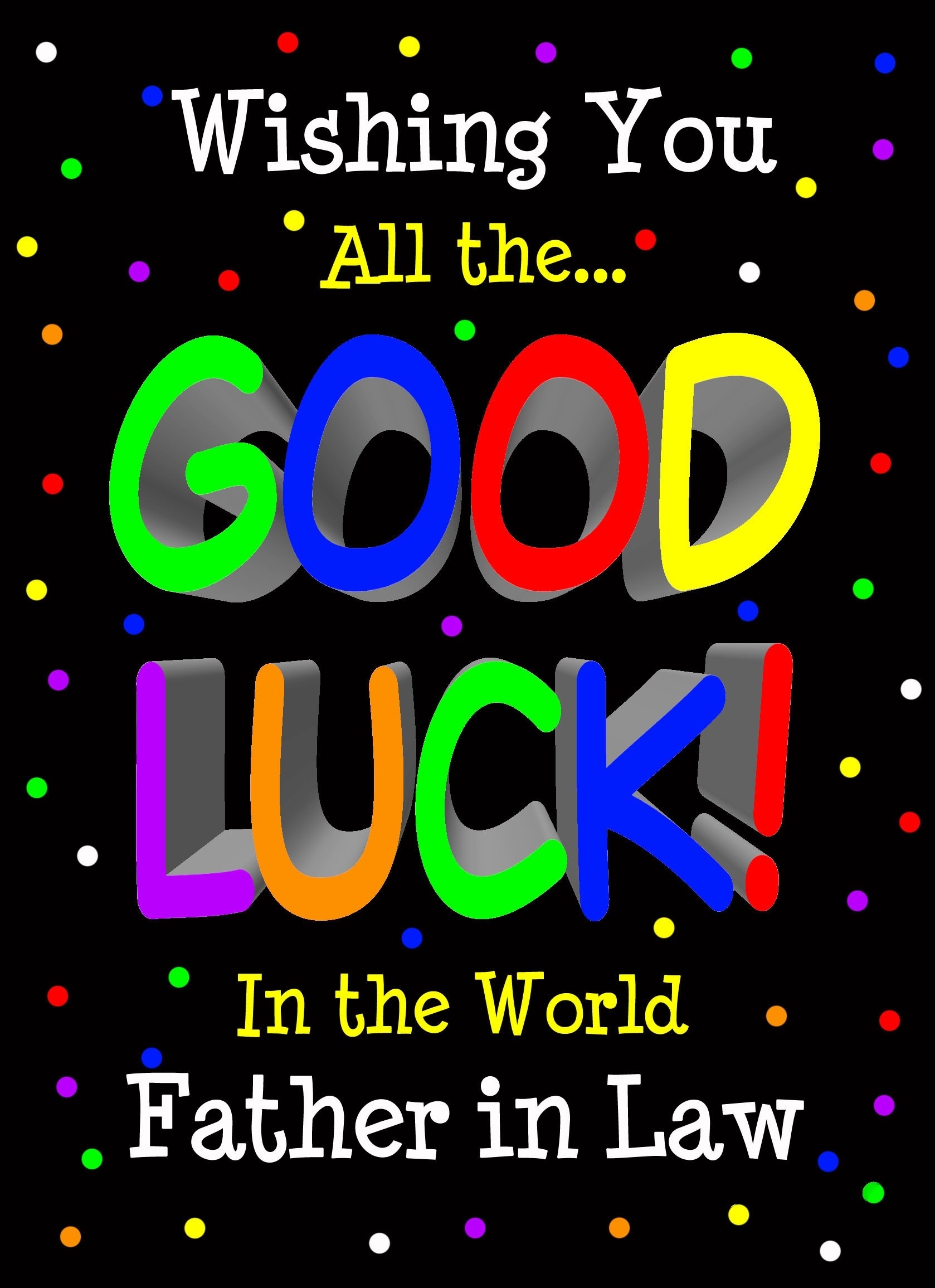 Good Luck Card for Father in Law (Black) 