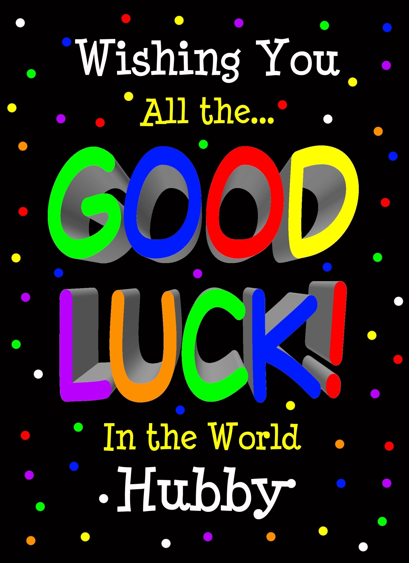 Good Luck Card for Hubby (Black) 