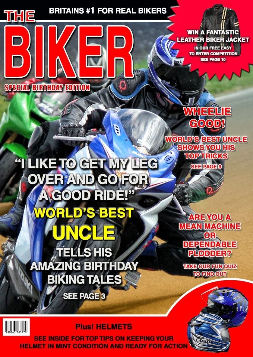 Biker/Motorbike Uncle Birthday Card Magazine Spoof