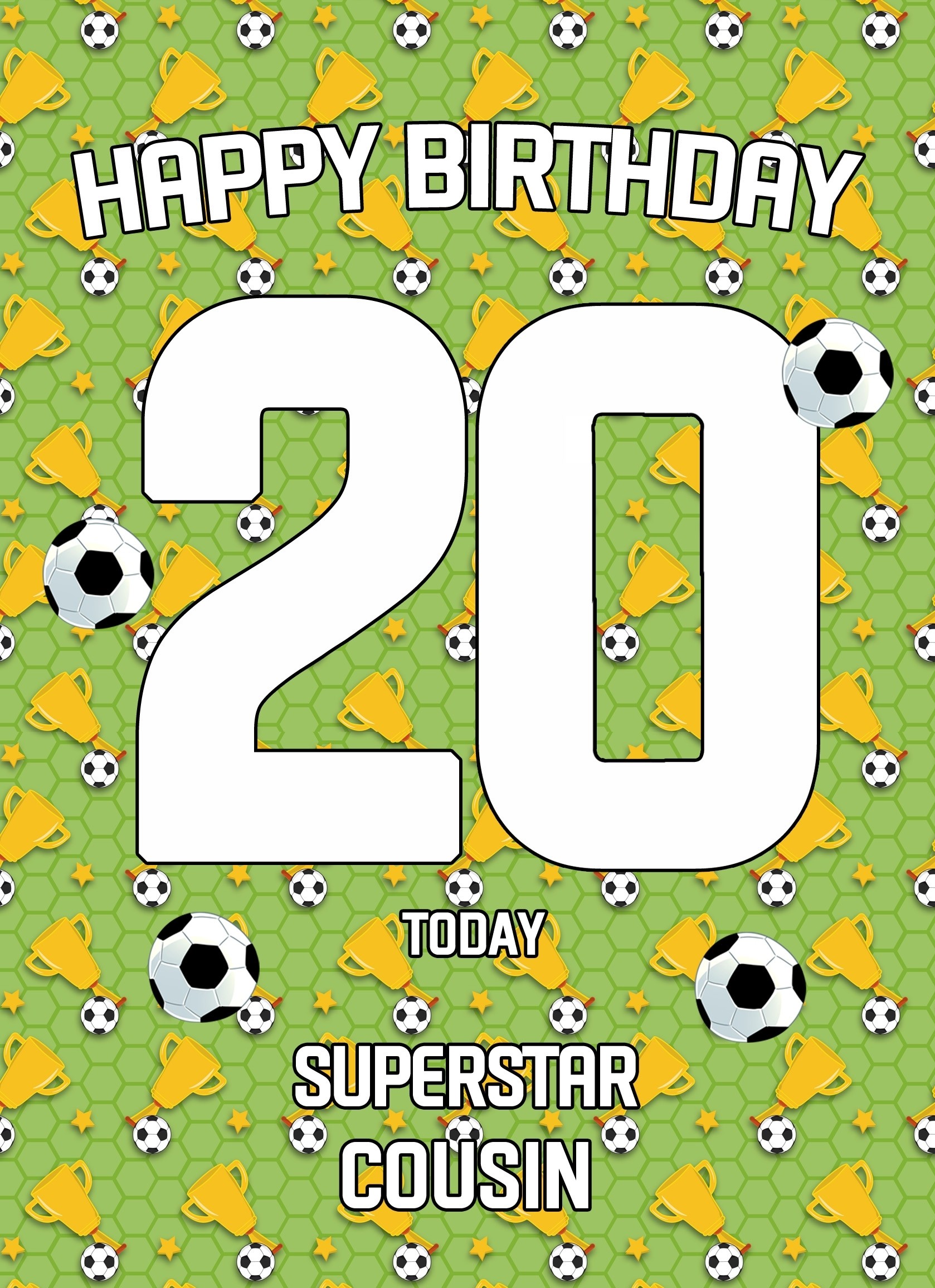 20th Birthday Football Card for Cousin