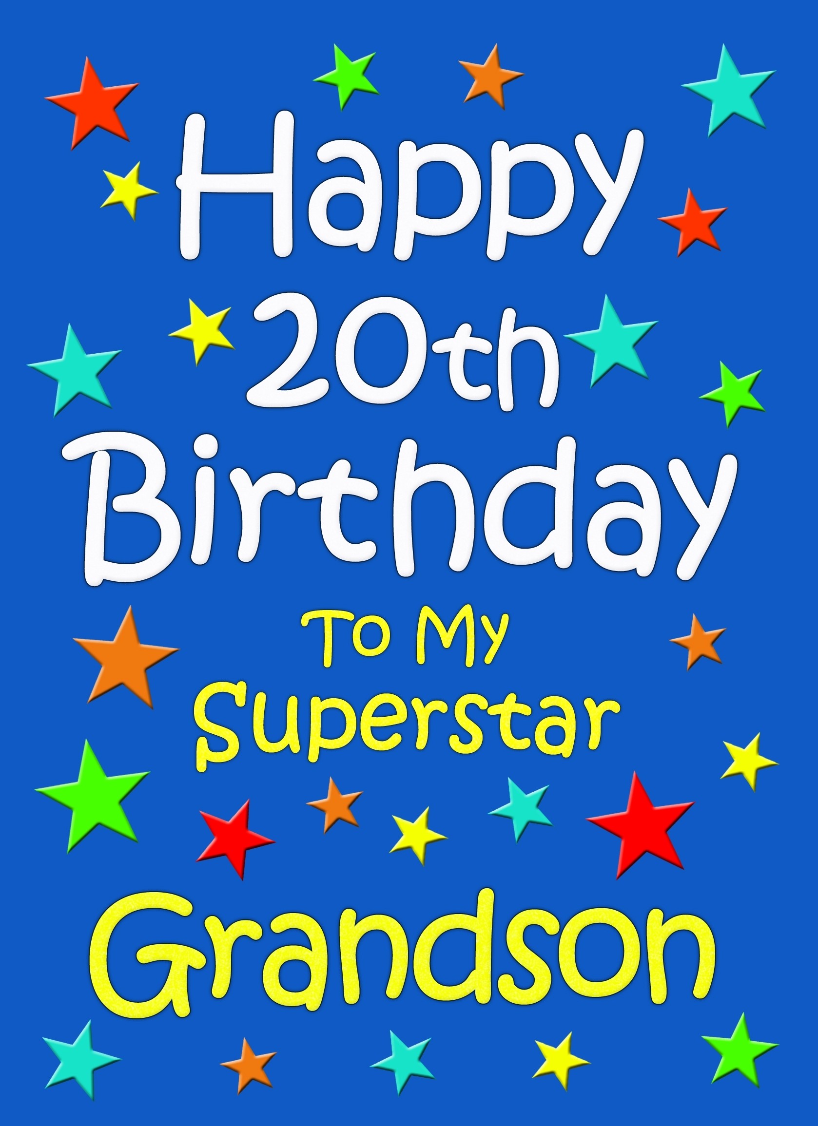 Grandson 20th Birthday Card (Blue)