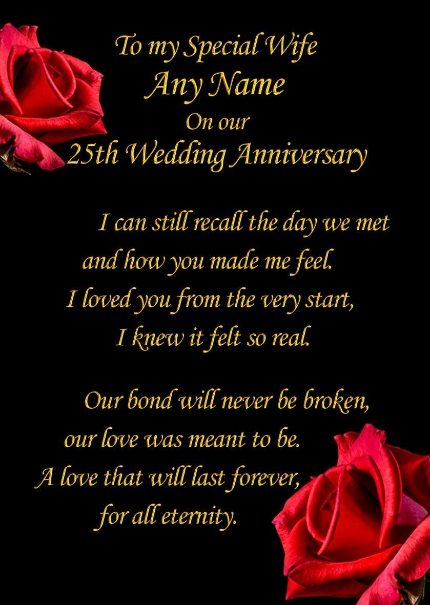 Personalised Wedding Anniversary Card (Special Wife, Any Year)