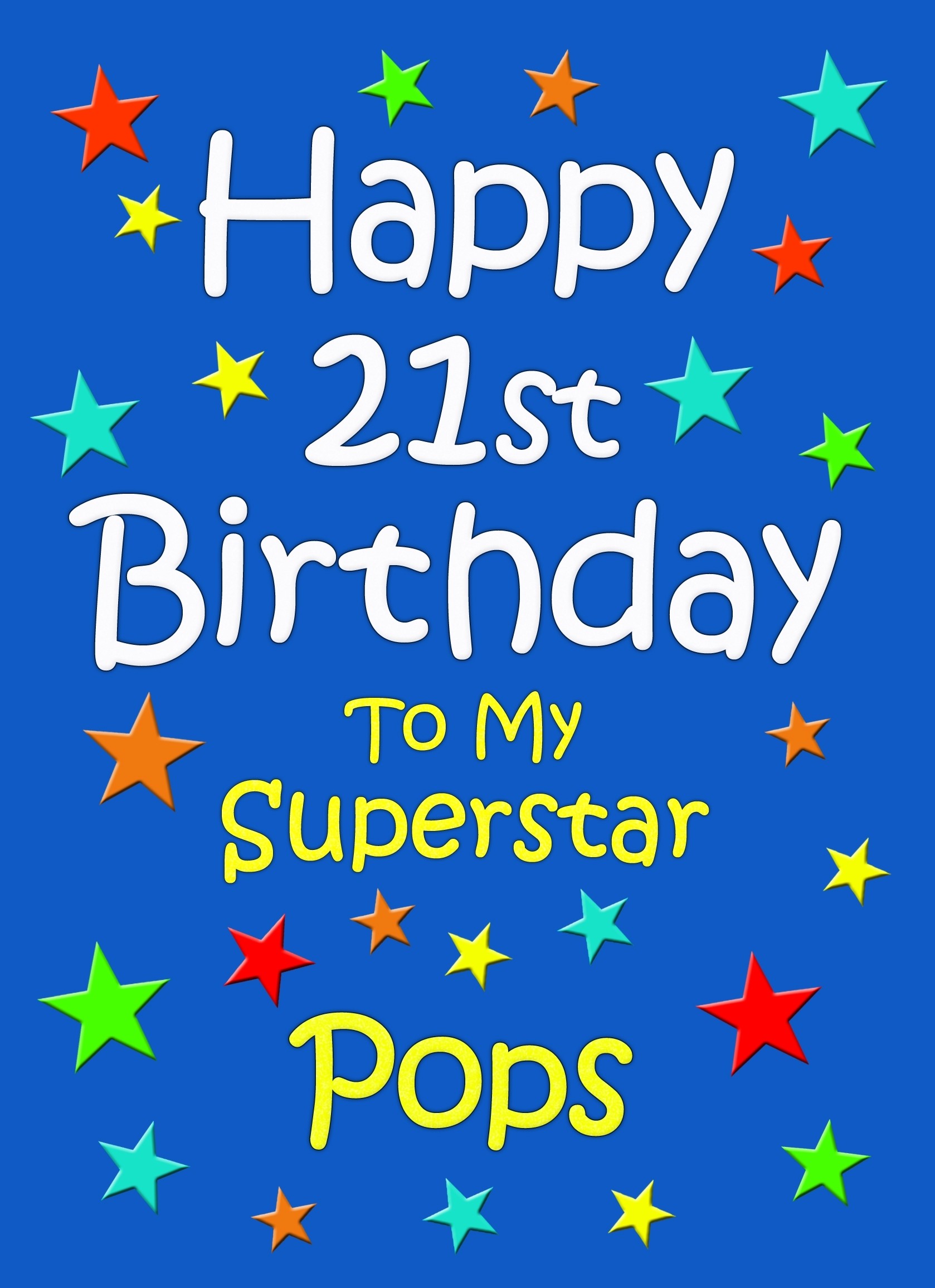 Pops 21st Birthday Card (Blue)