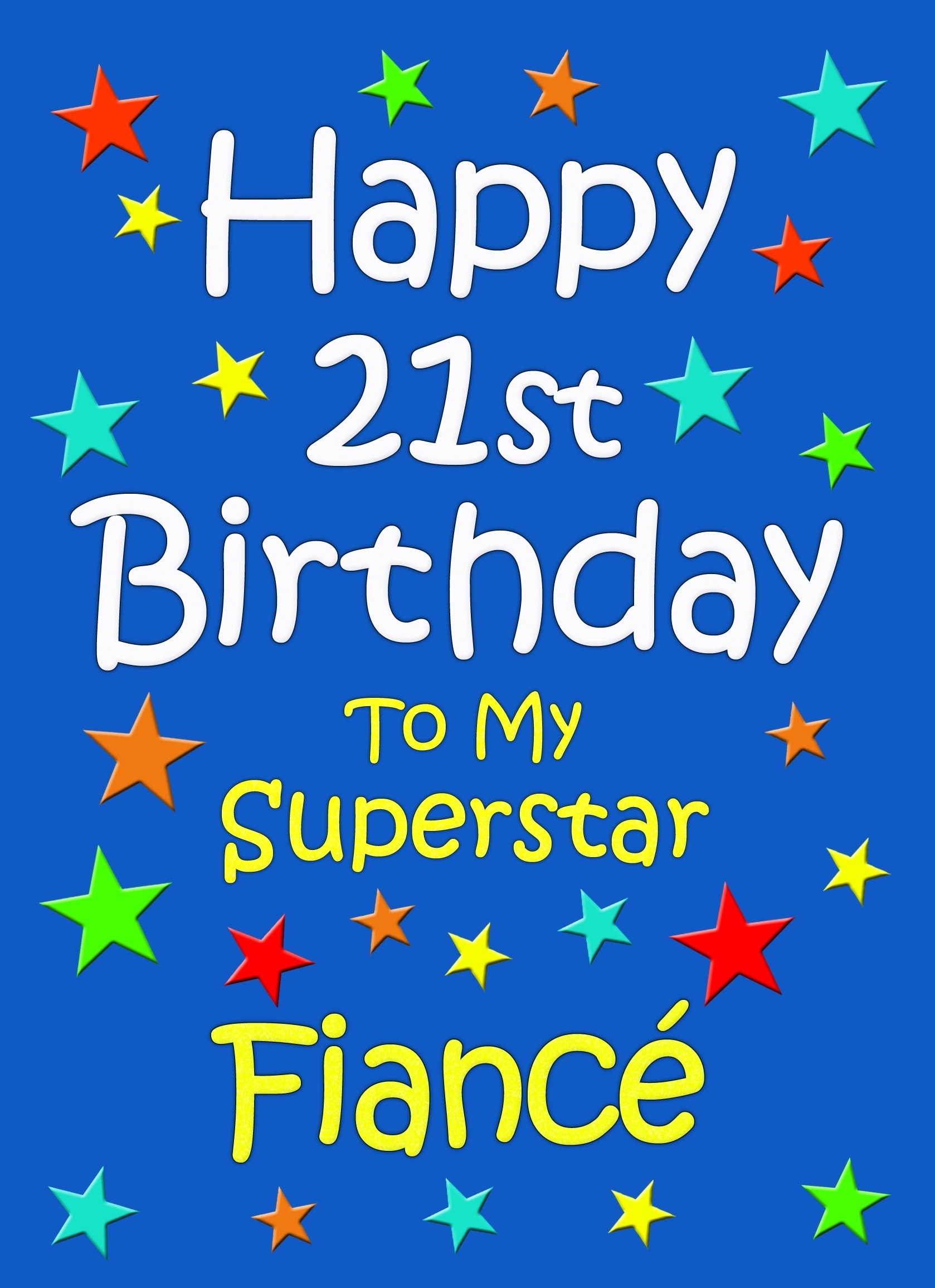 Fiance 21st Birthday Card (Blue)