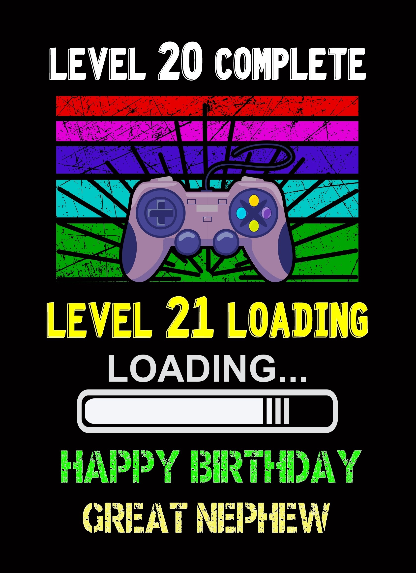 Great Nephew 21st Birthday Card (Gamer, Design 2)