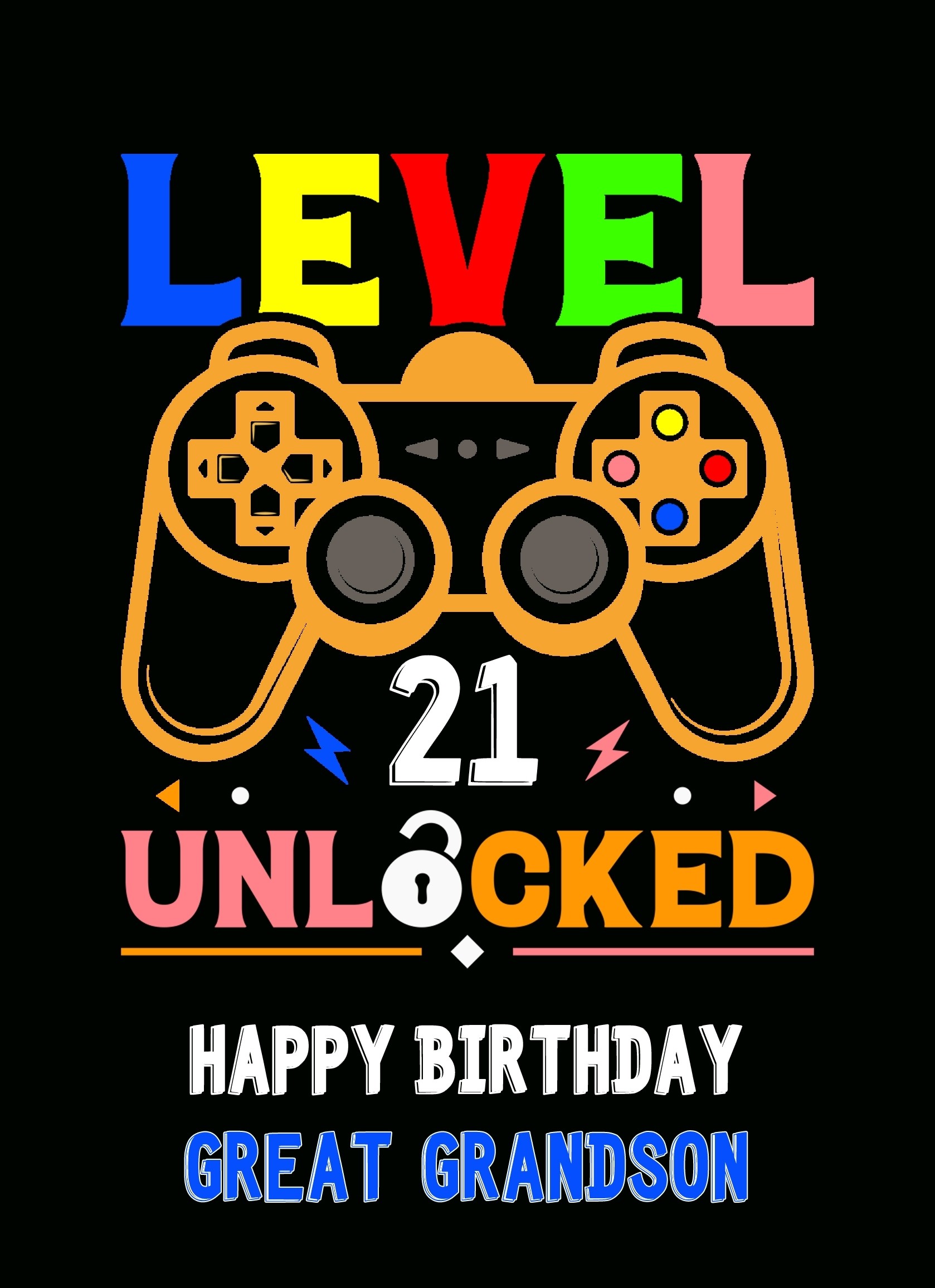 Great Grandson 21st Birthday Card (Gamer, Design 4)