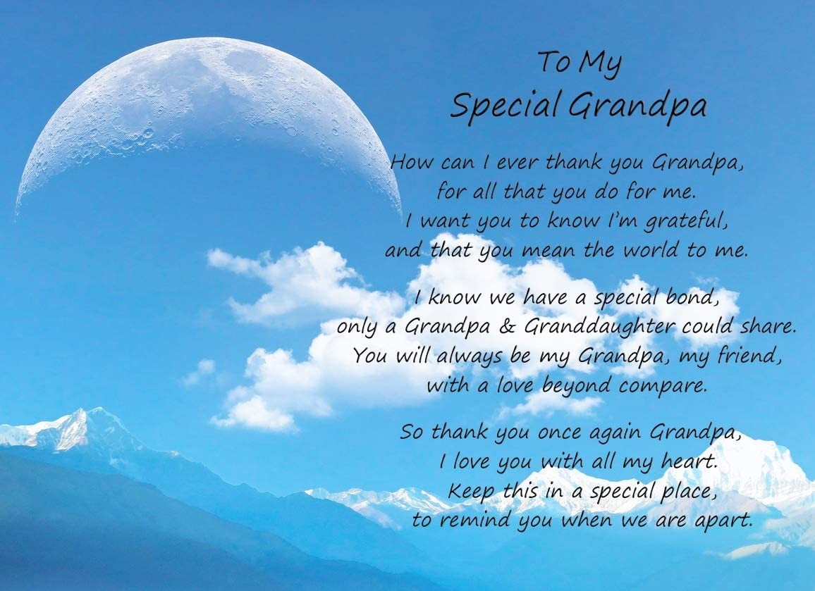 Poem Verse Greeting Card (Special Grandpa, from Granddaughter)