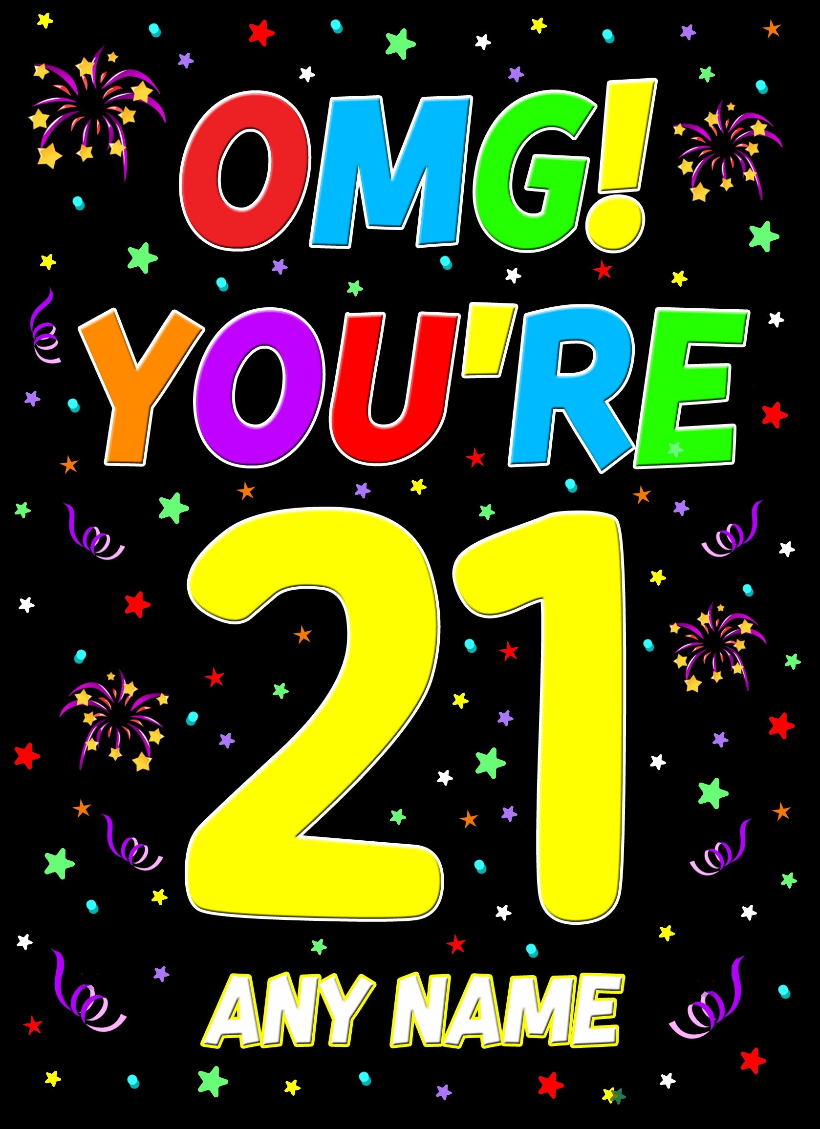 Personalised 21st Birthday Card (OMG)