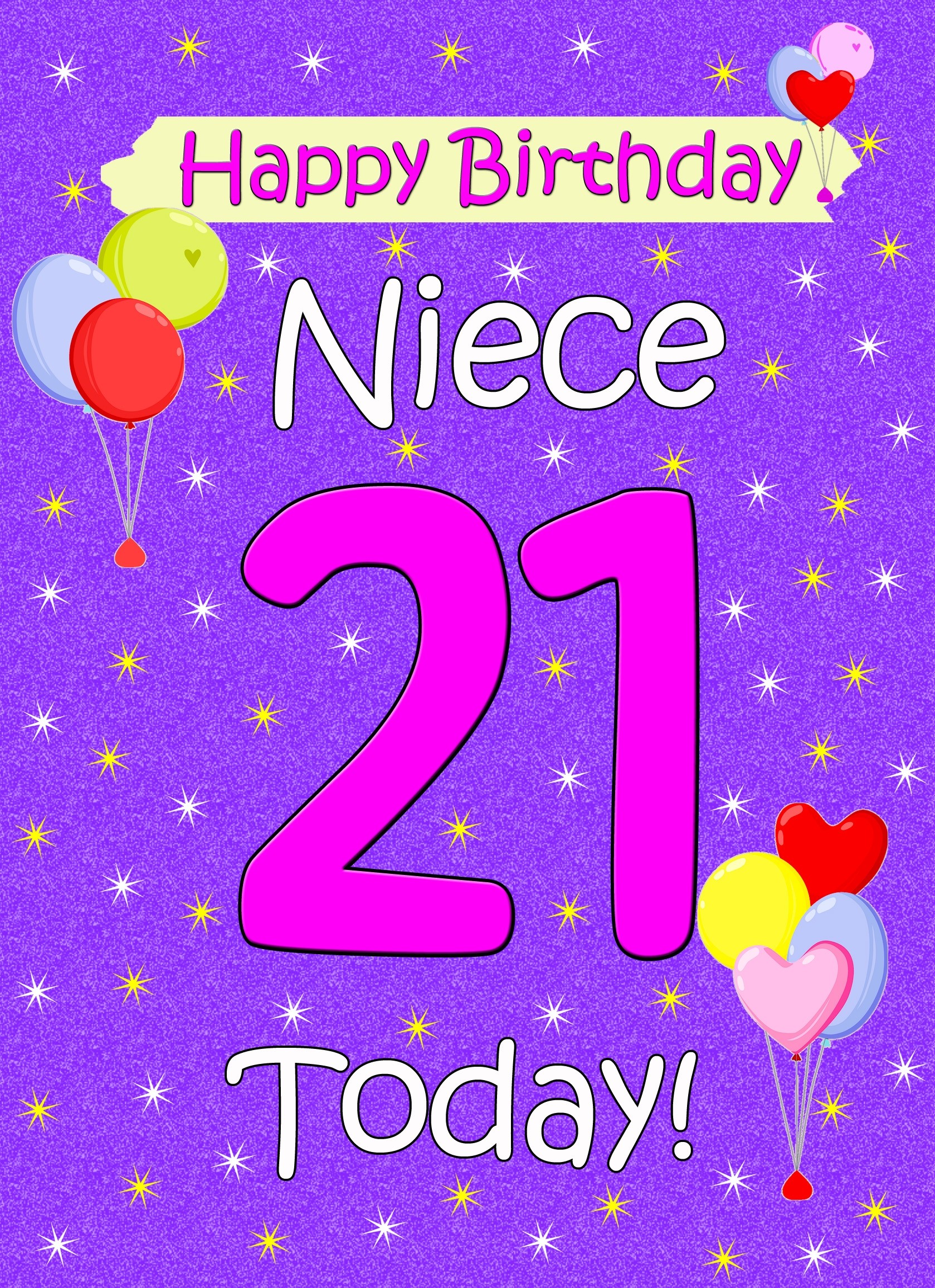 Niece 21st Birthday Card (Lilac)