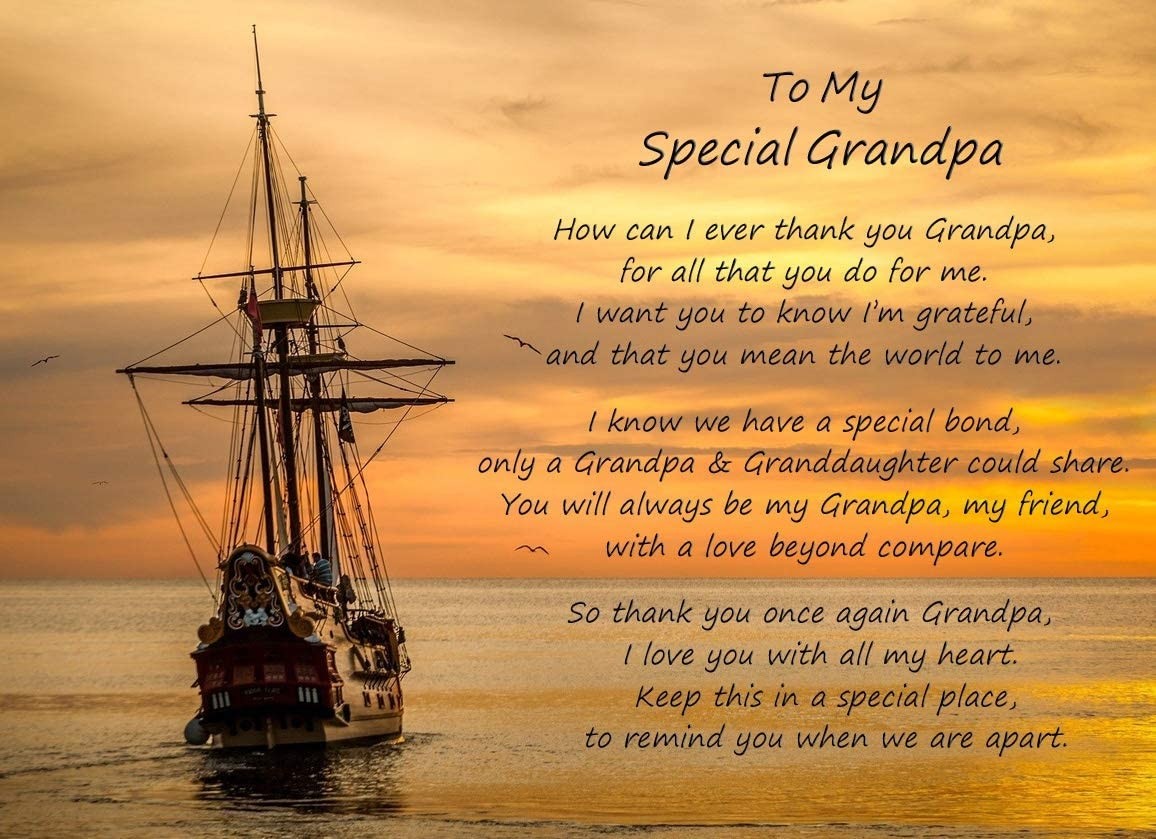 Poem Verse Greeting Card (Special Grandpa, from Granddaughter)